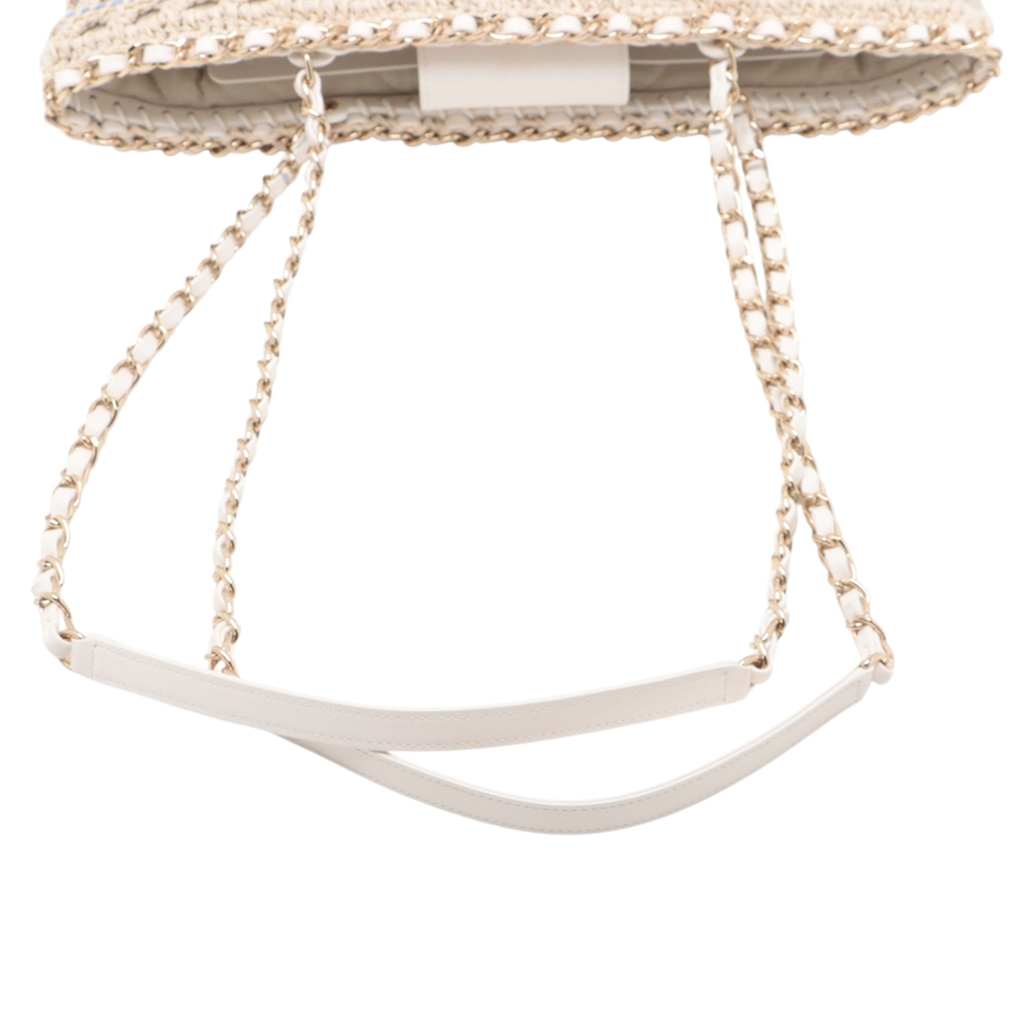 Chanel Small Cotton Crochet Le Panier Shopping Tote - image 9