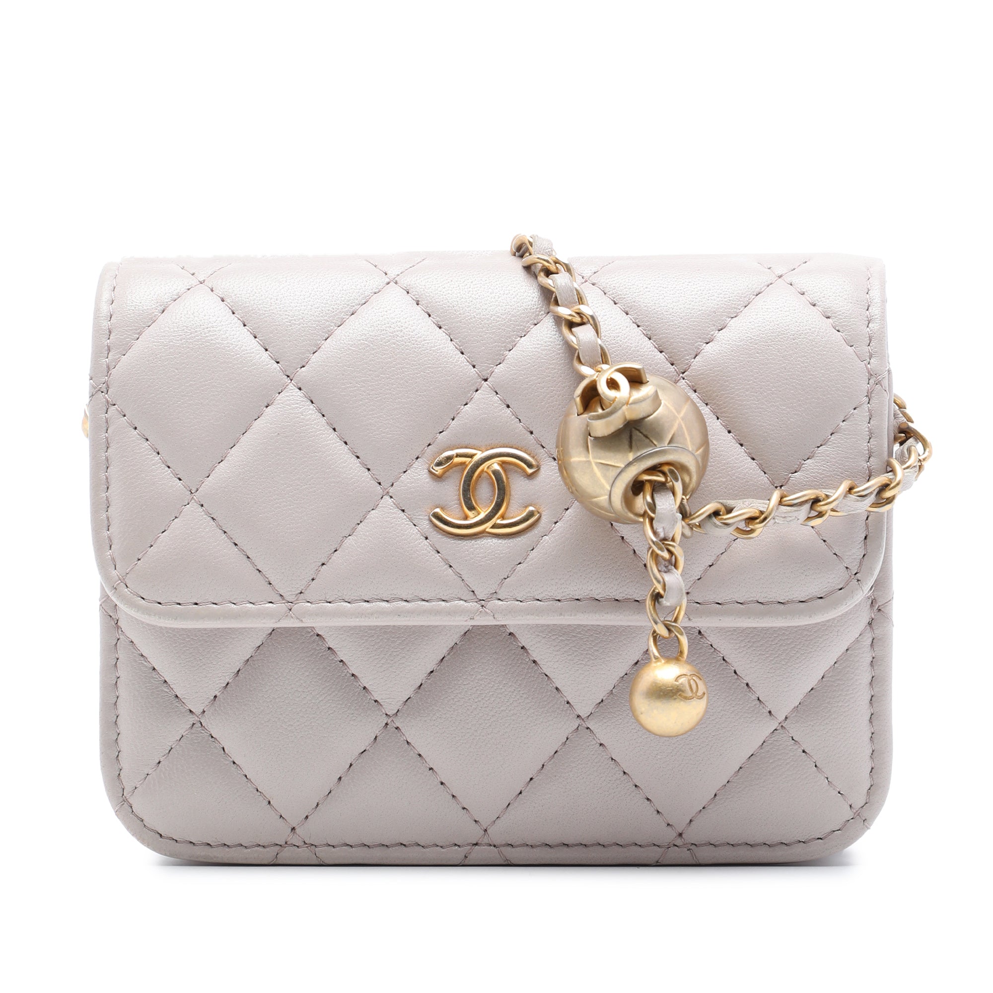 Chanel Mini Quilted Lambskin Pearl Crush Clutch with Chain - image 1