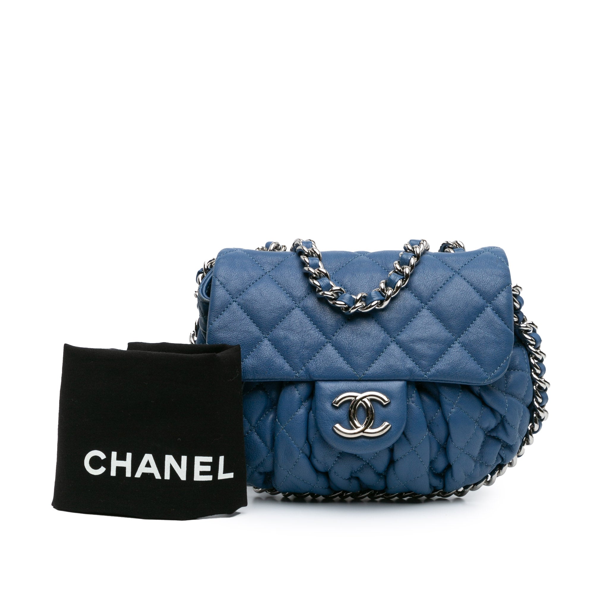 Chanel Mini CC Chain Around Lambskin Flap - image 13