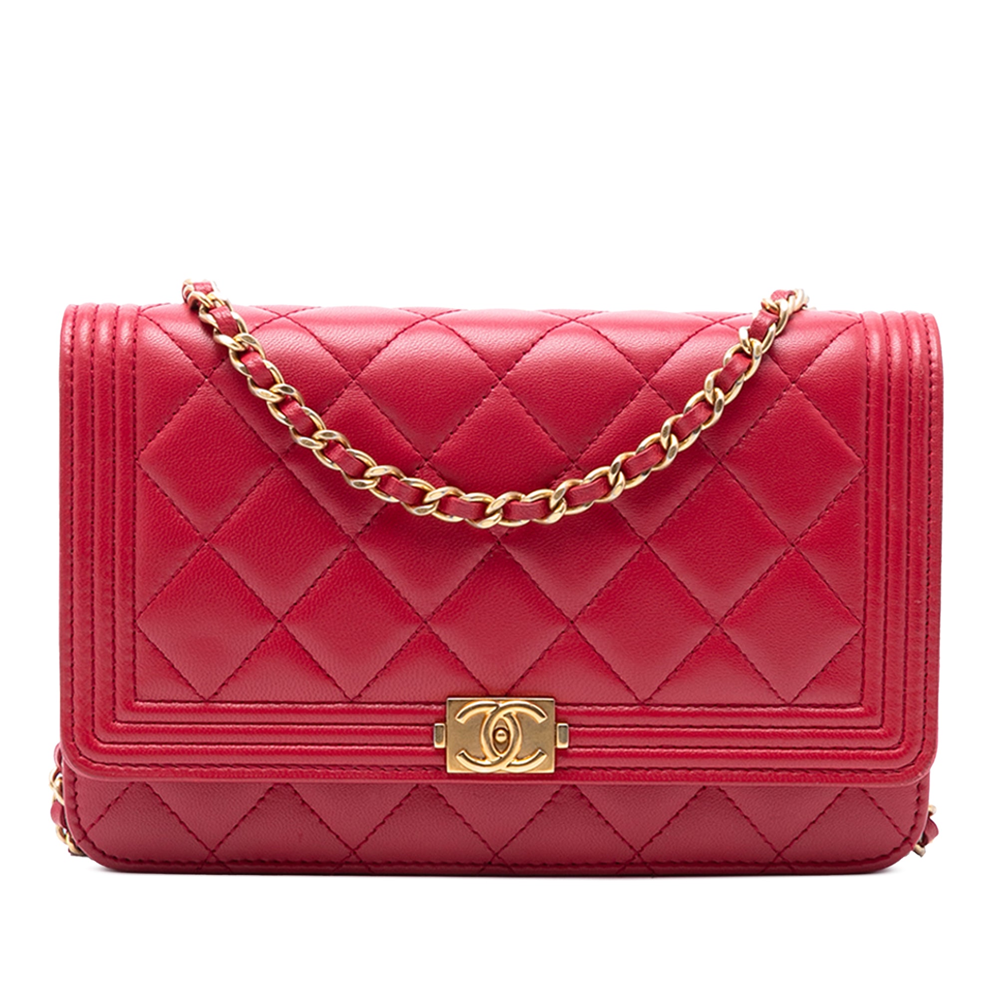Chanel Quilted Lambskin Boy Wallet On Chain - image 1