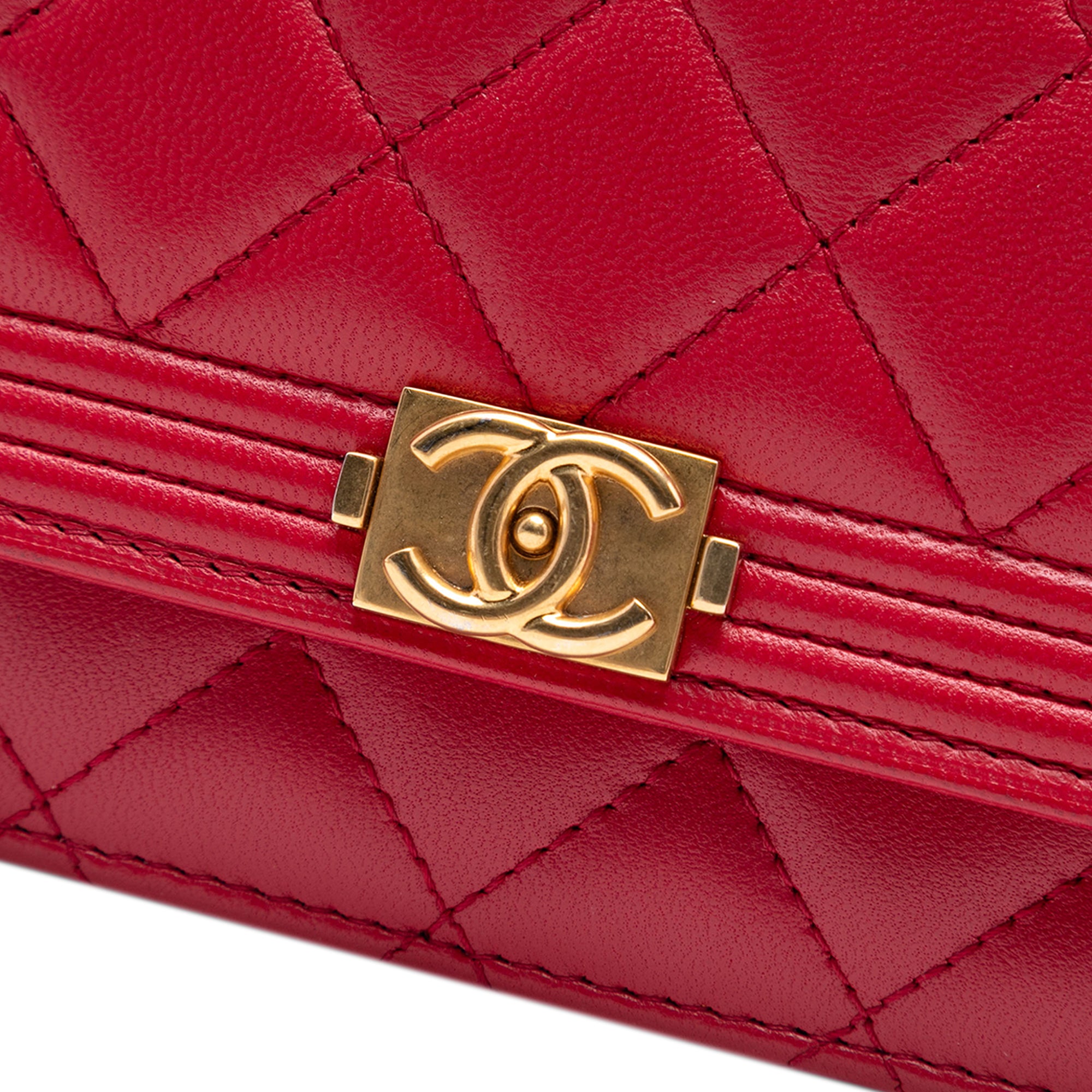 Chanel Quilted Lambskin Boy Wallet On Chain - image 5