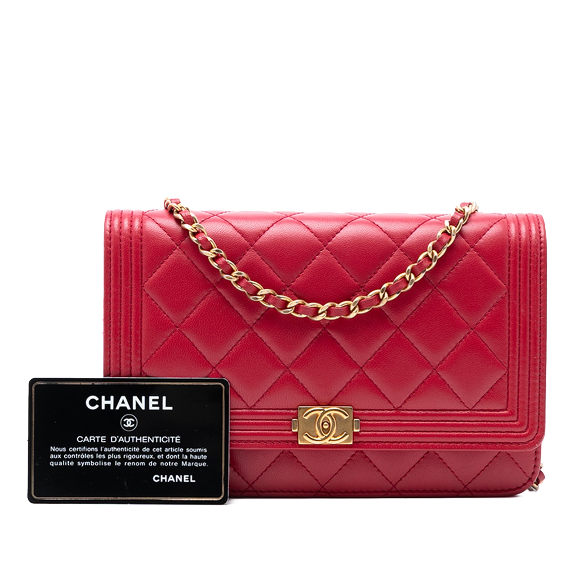 Chanel Quilted Lambskin Boy Wallet On Chain - image 8