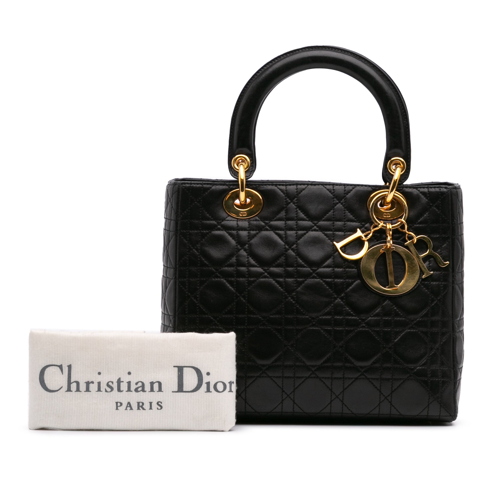 Dior Medium Lambskin Cannage Lady Dior - image 10
