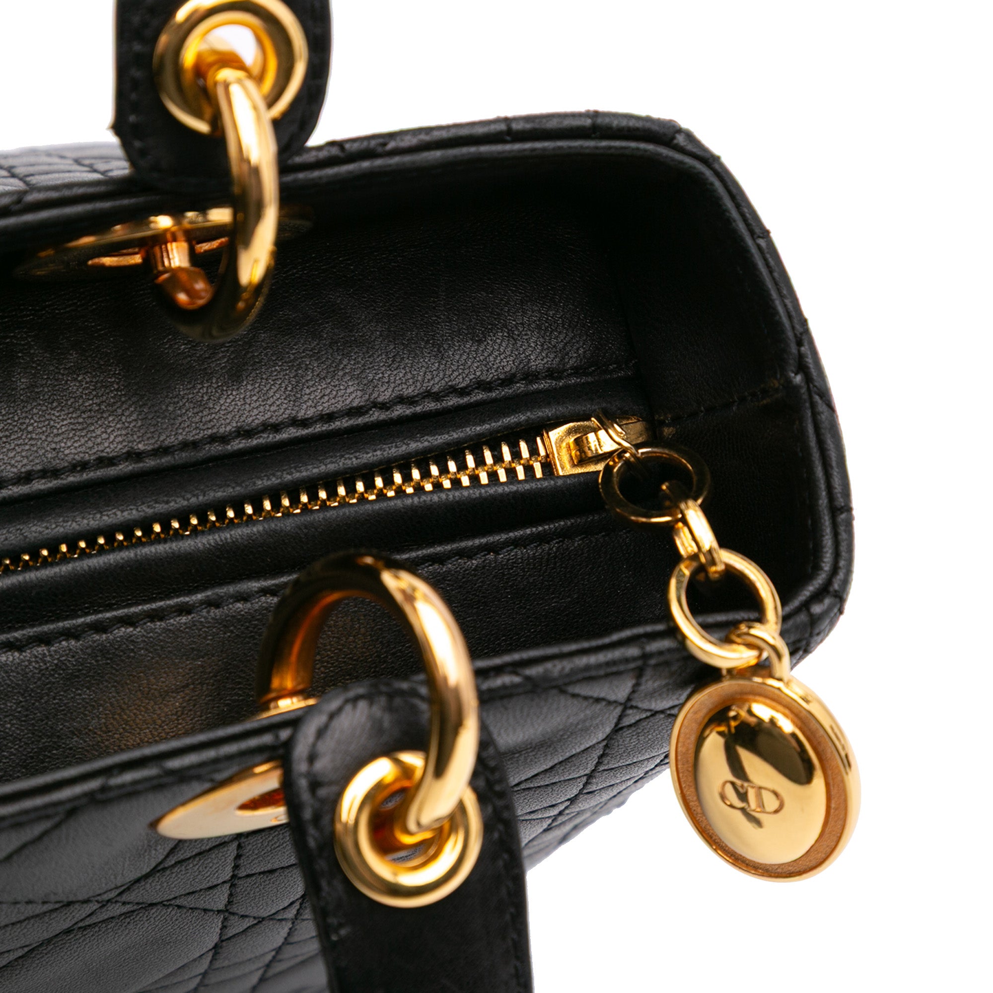 Dior Medium Lambskin Cannage Lady Dior - image 7