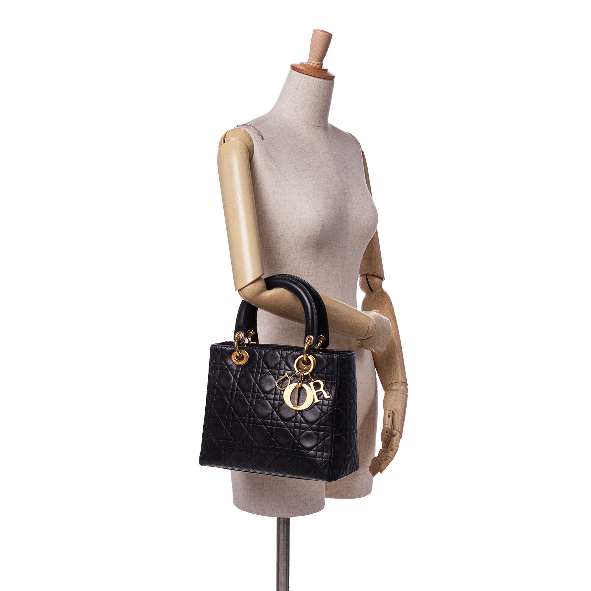 Dior Medium Lambskin Cannage Lady Dior - image 9