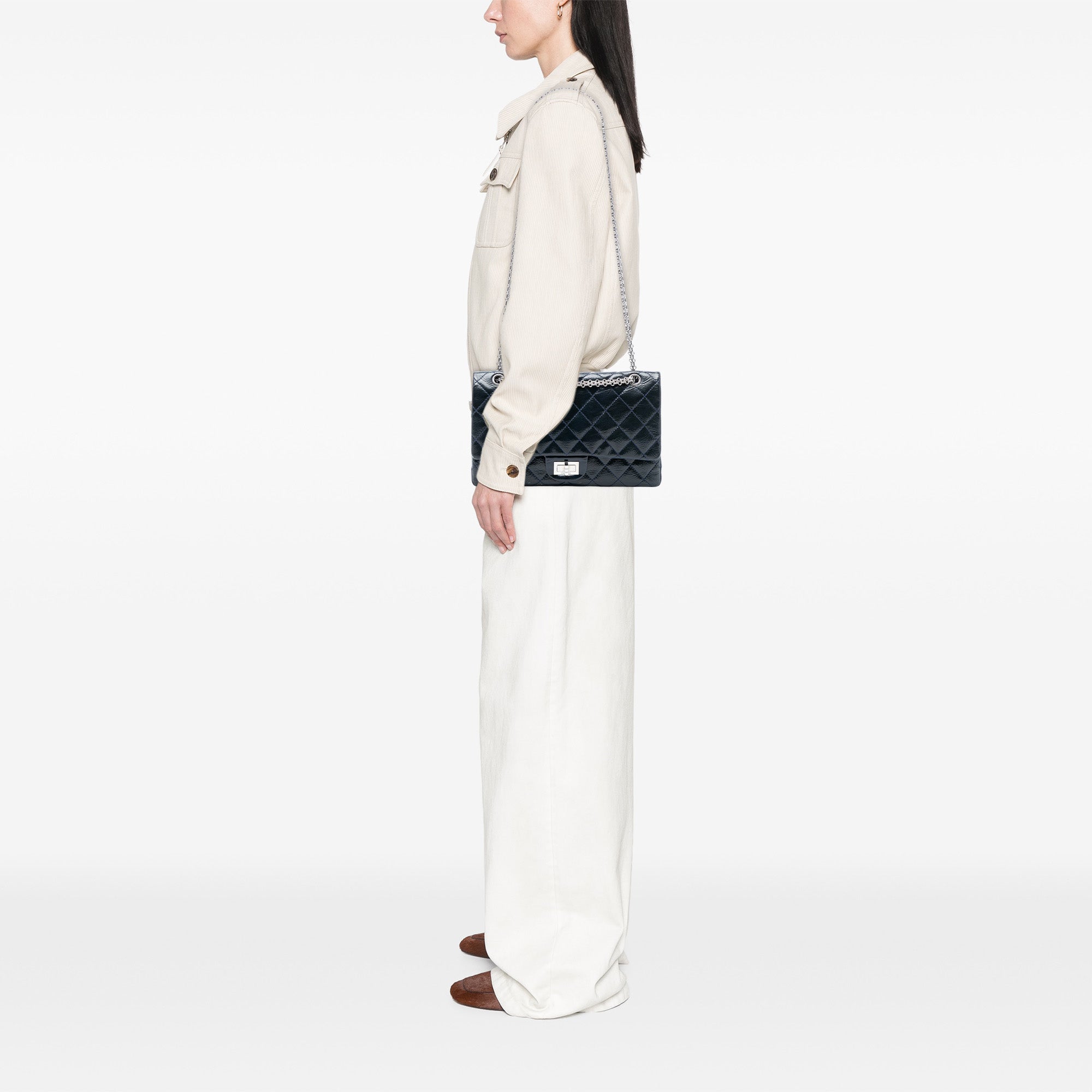 Chanel Quilted Distressed Patent Reissue 2.55 Double Flap 227 - image 7
