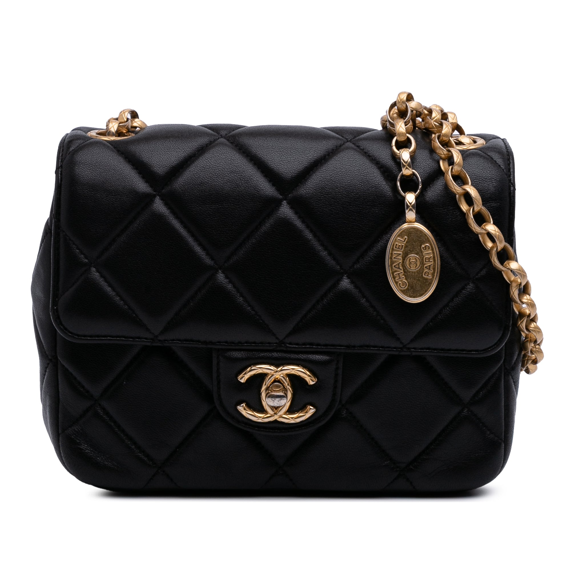Chanel Mini Square Quilted Lambskin Bijoux Logo Chain Flap - image 1