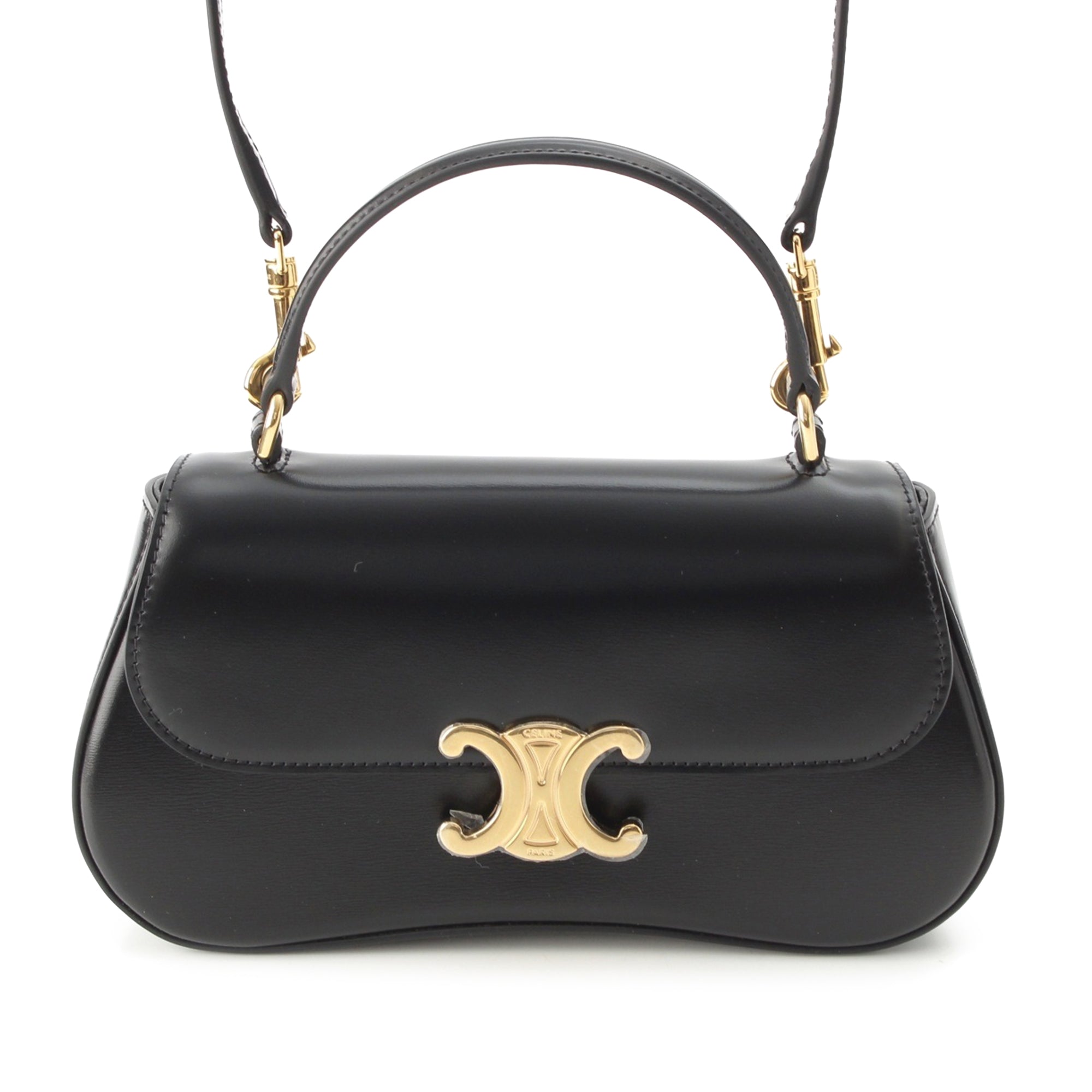 Celine Teen Shiny Calfskin Triomphe Lola Top Handle Bag - image 1