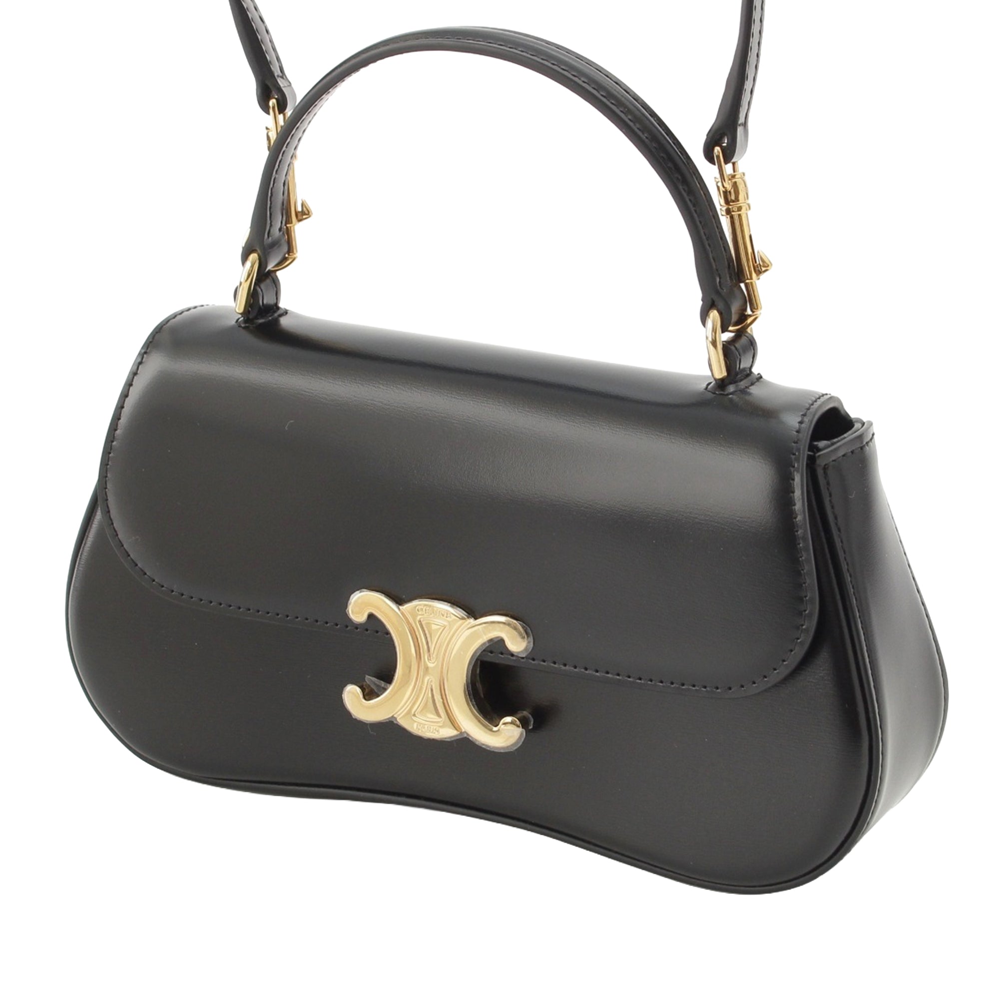 Celine Teen Shiny Calfskin Triomphe Lola Top Handle Bag - image 8