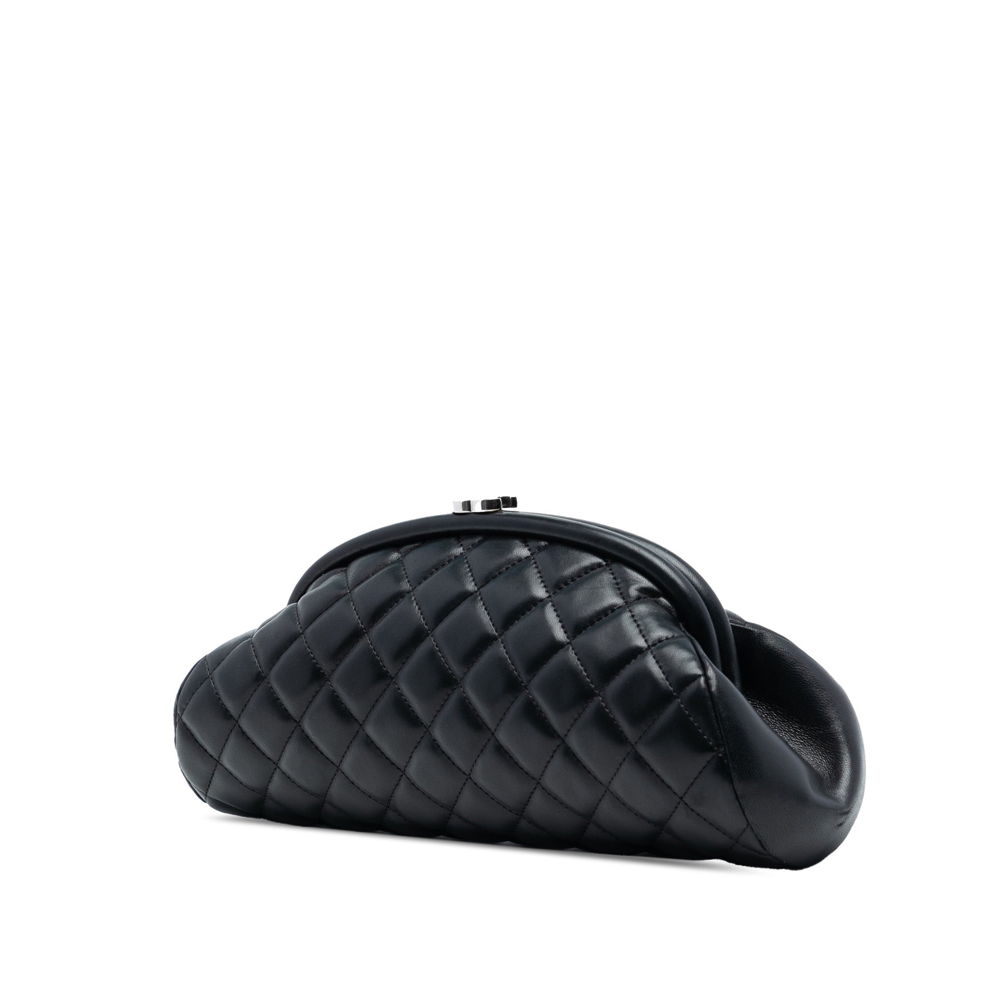 Chanel Quilted Lambskin Timeless Kisslock Clutch - image 2