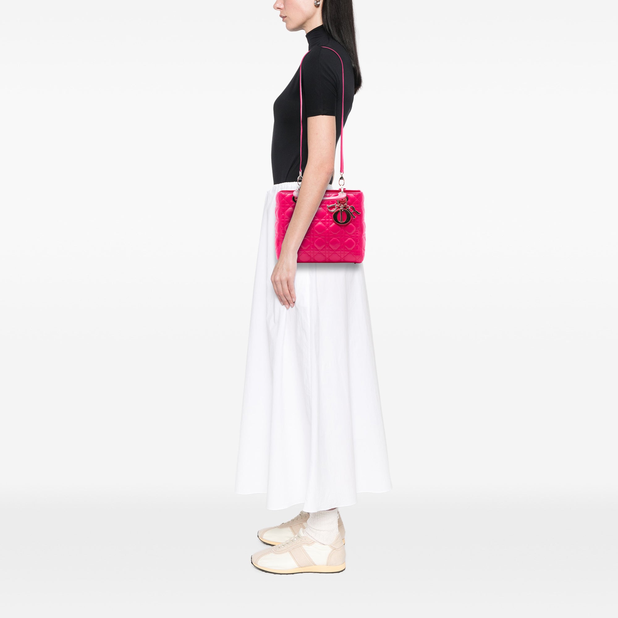 Dior Medium Lambskin Cannage Lady Dior - image 7