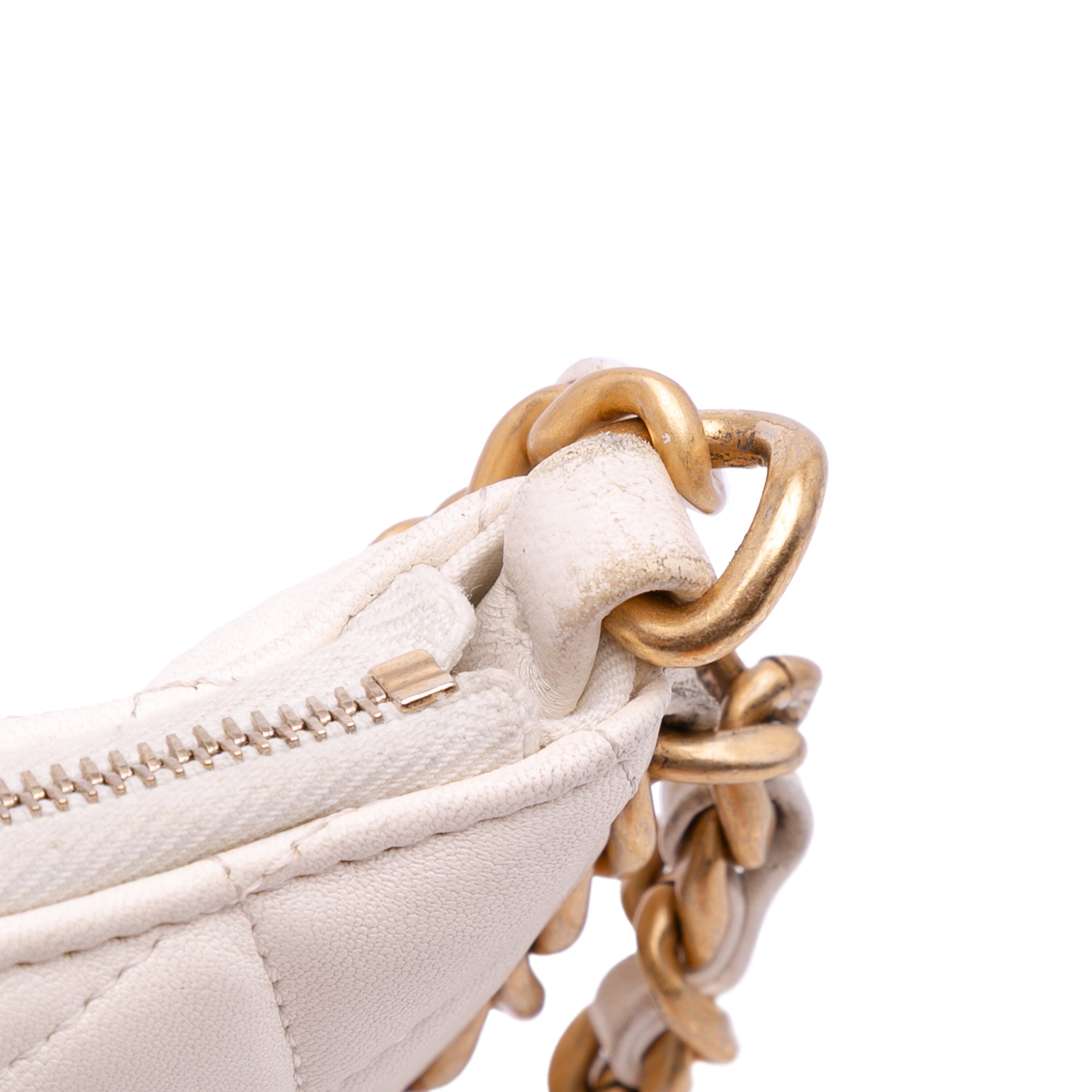 Chanel Large Shiny Crumpled Quilted Lambskin Trendy Chain Around Hobo - image 9
