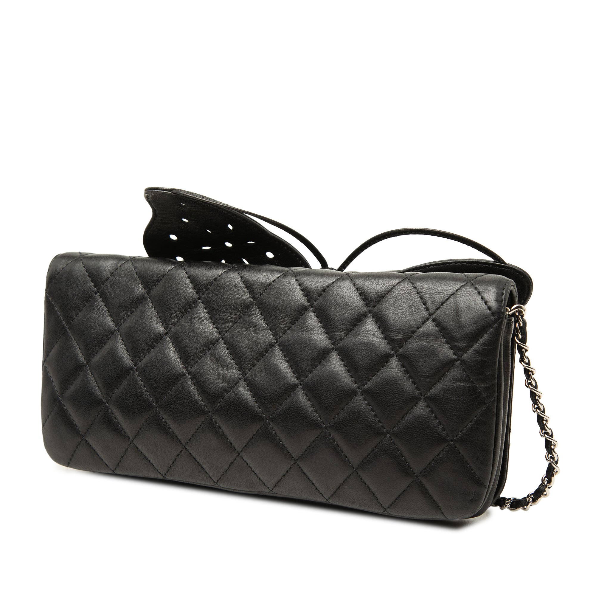 Chanel Quilted Lambskin Butterfly Clutch With Chain - image 2