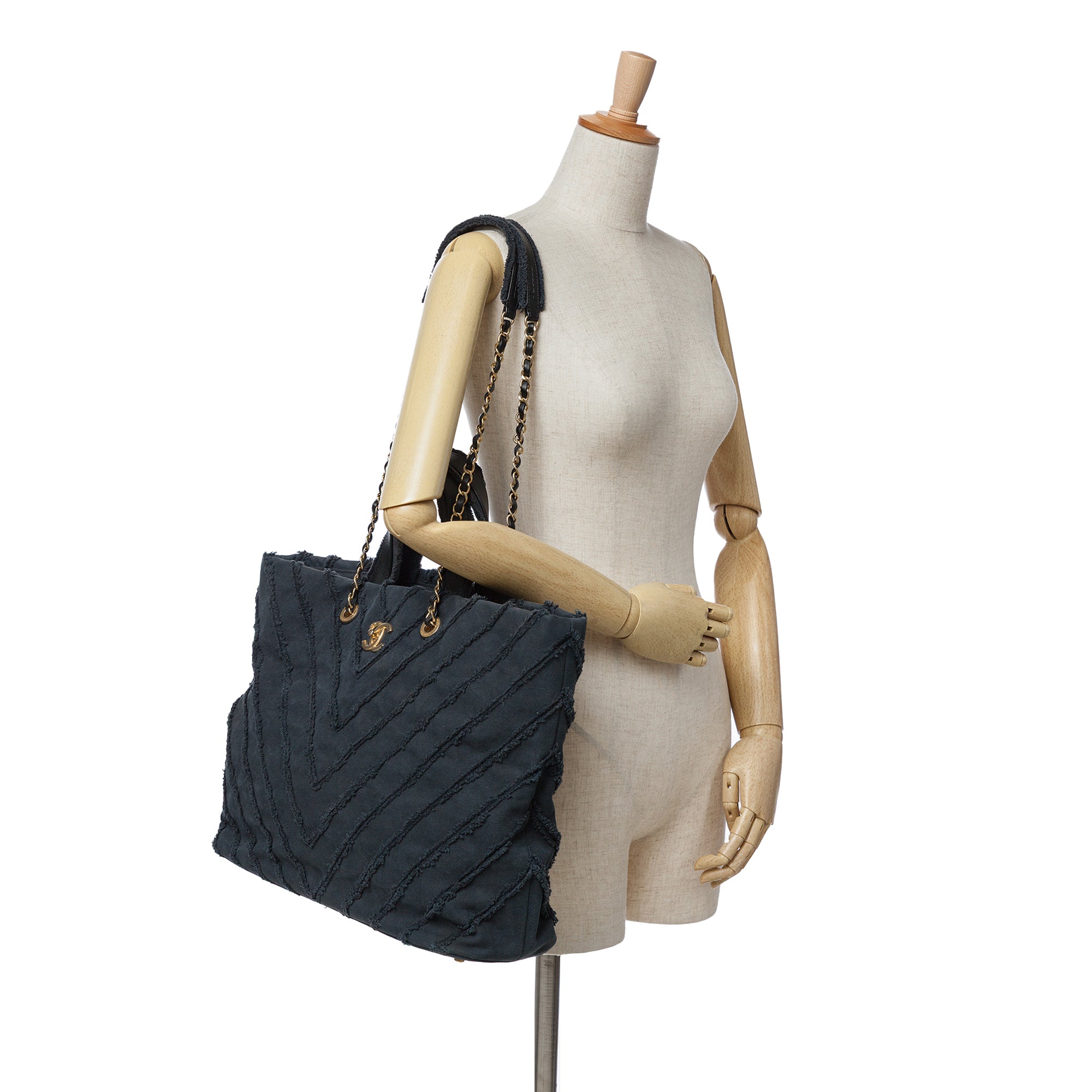 Chanel Chevron Canvas Cuba Patchwork Shopper Tote - image 10