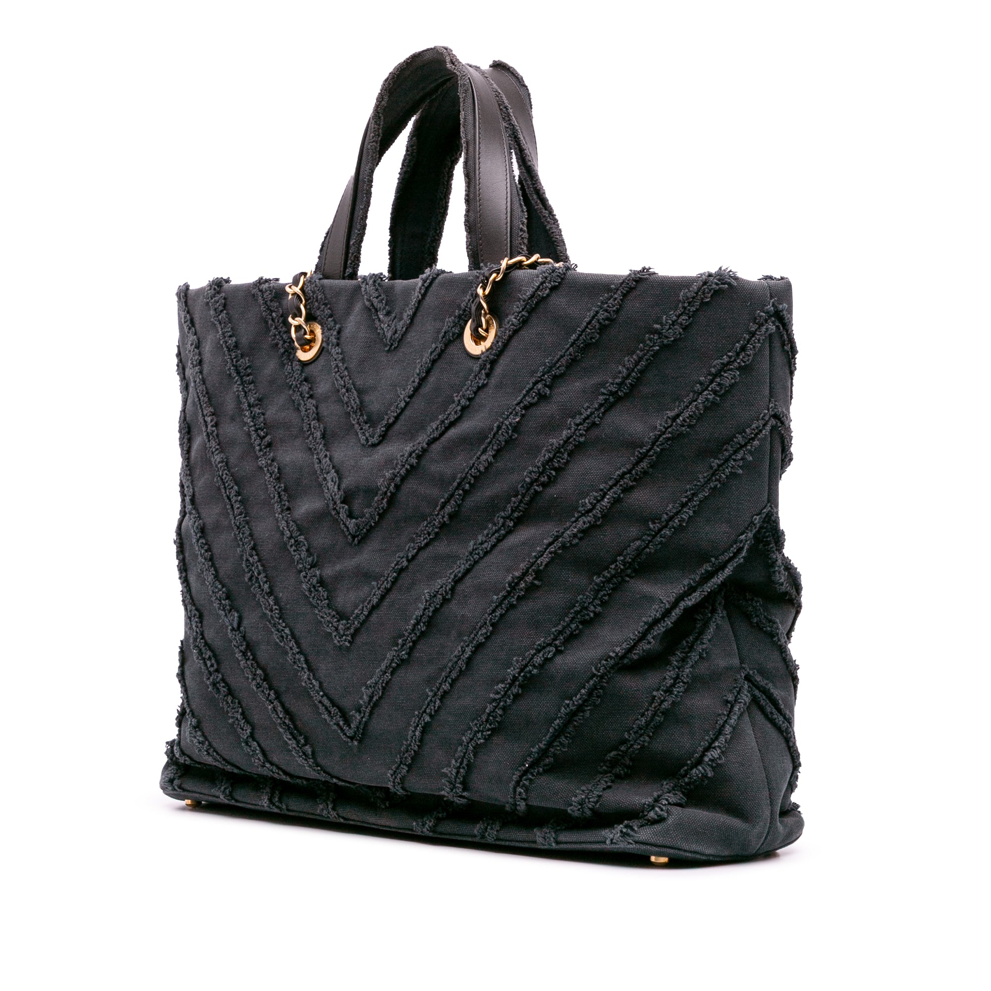 Chanel Chevron Canvas Cuba Patchwork Shopper Tote - image 2