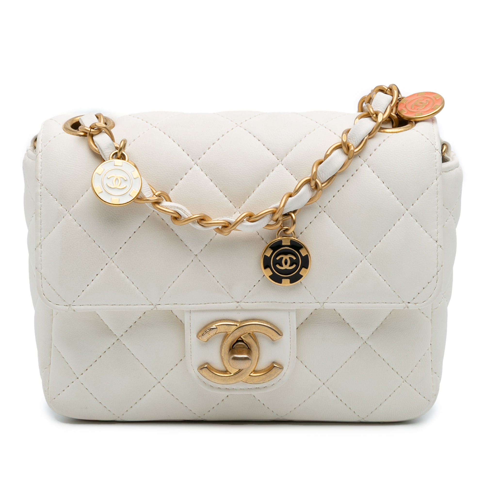 Chanel Mini Square Classic Lambskin Casino Royale Charms Single Flap - image 1