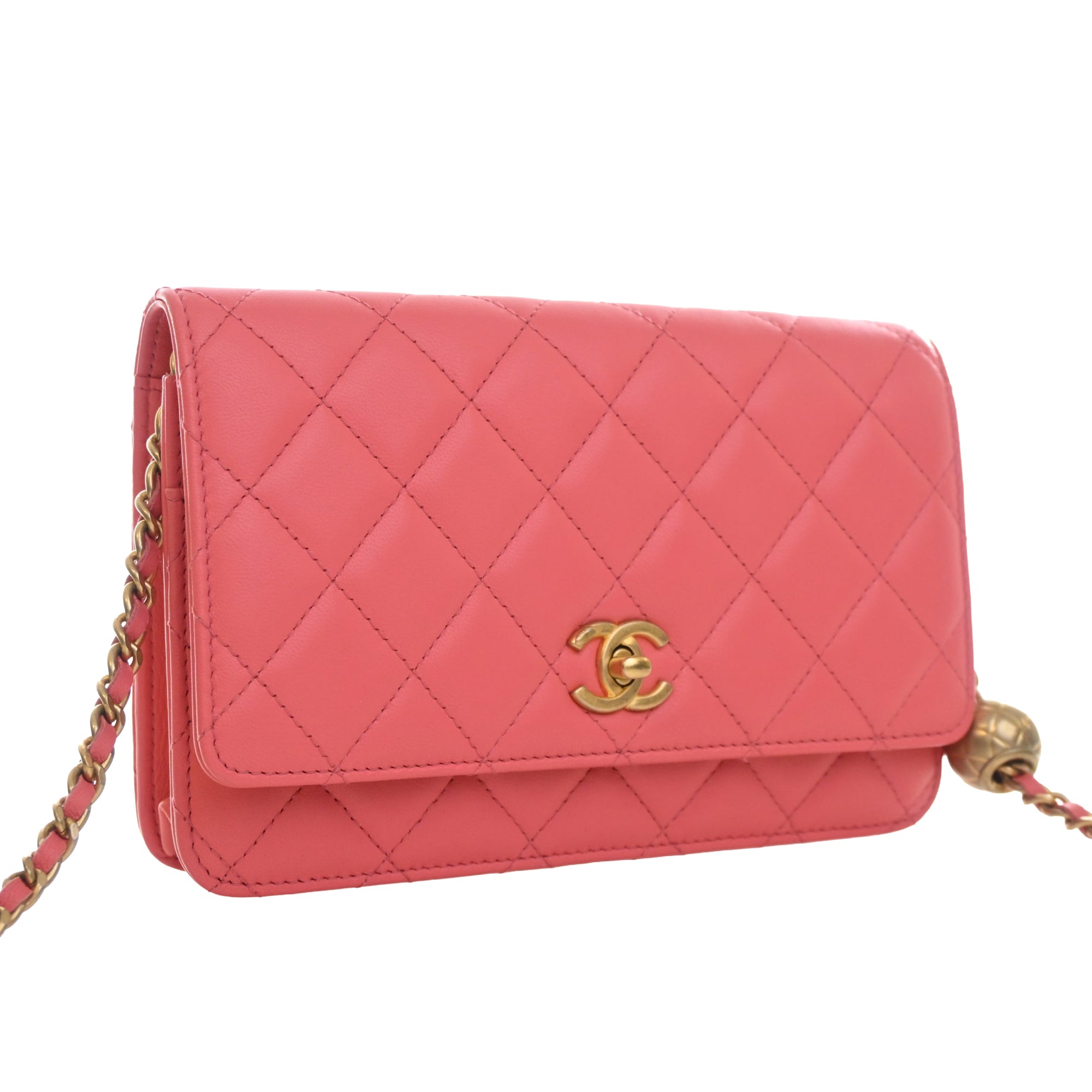 Chanel CC Quilted Lambskin Pearl Crush Wallet On Chain - image 10