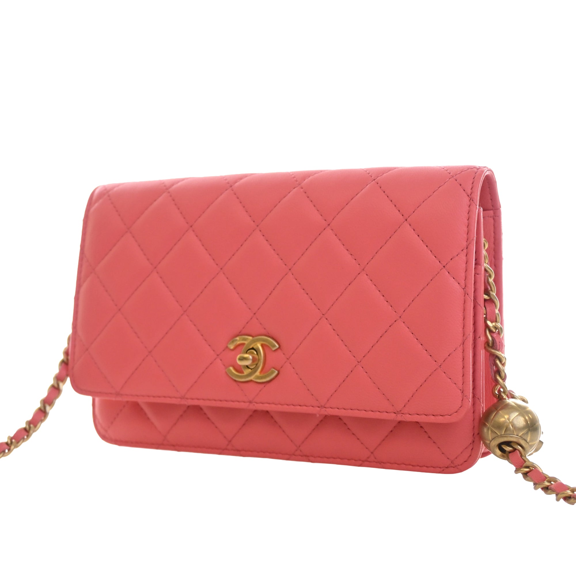 Chanel CC Quilted Lambskin Pearl Crush Wallet On Chain - image 11