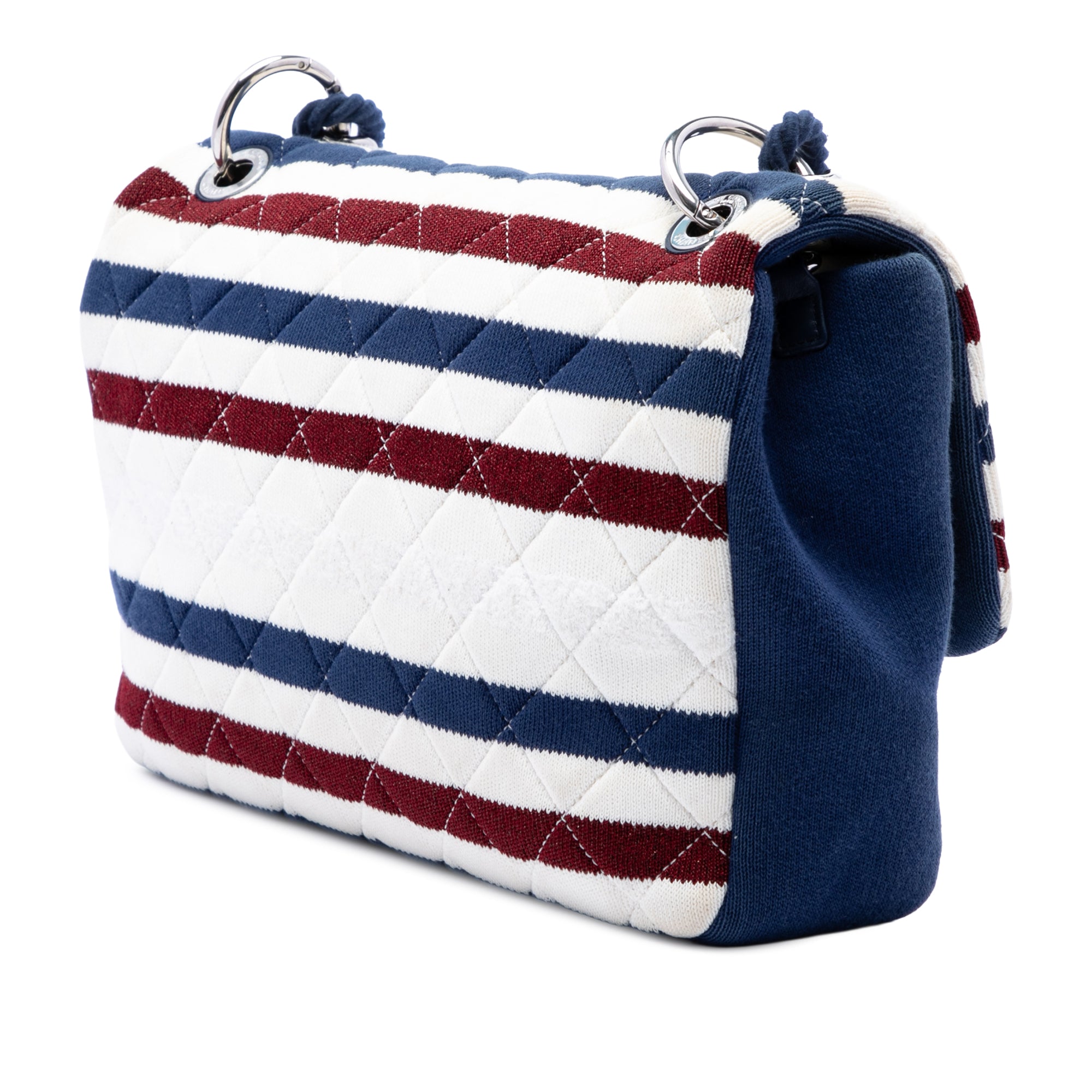 Chanel Jumbo Stripe Jersey Felt and Rope Flap - image 2