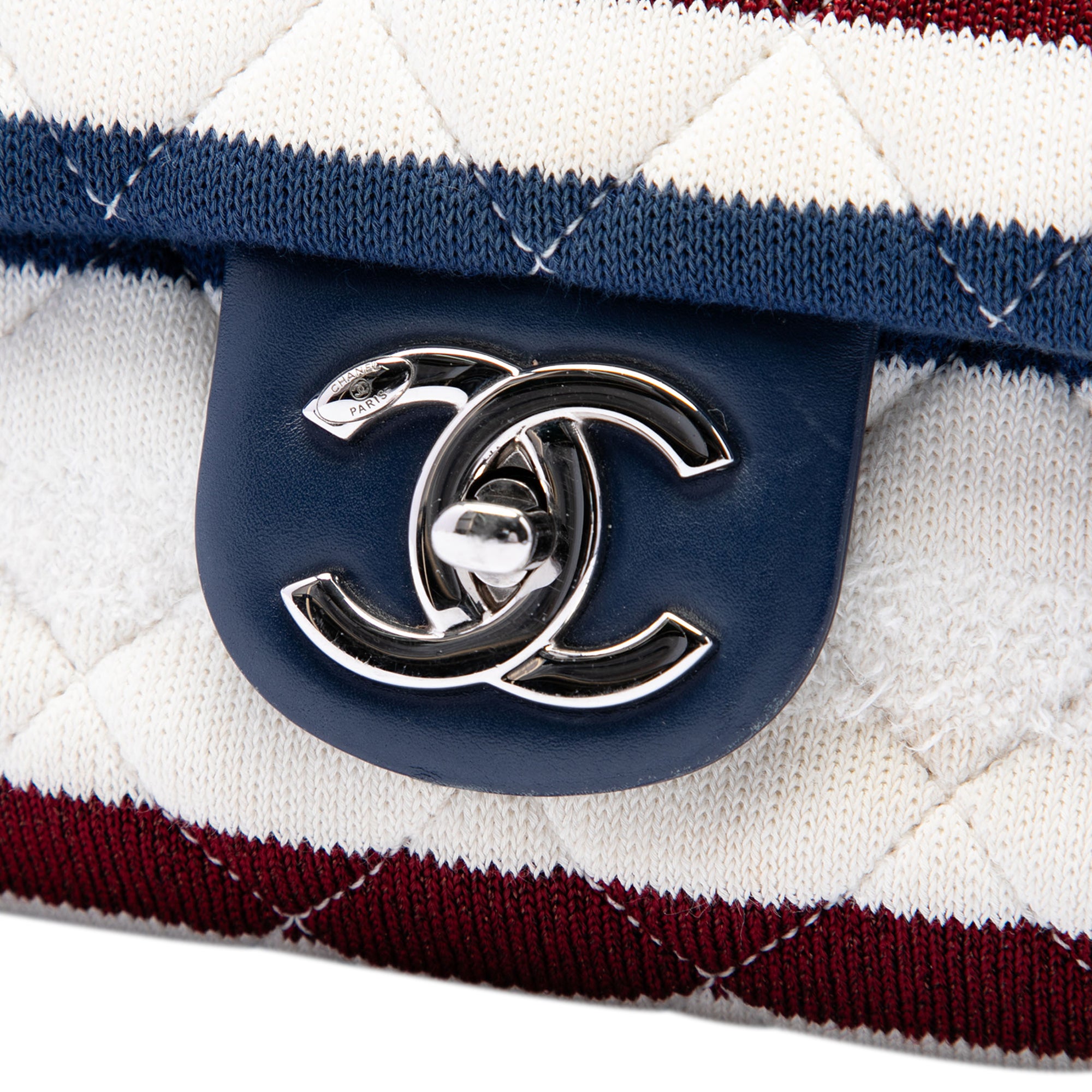Chanel Jumbo Stripe Jersey Felt and Rope Flap - image 5