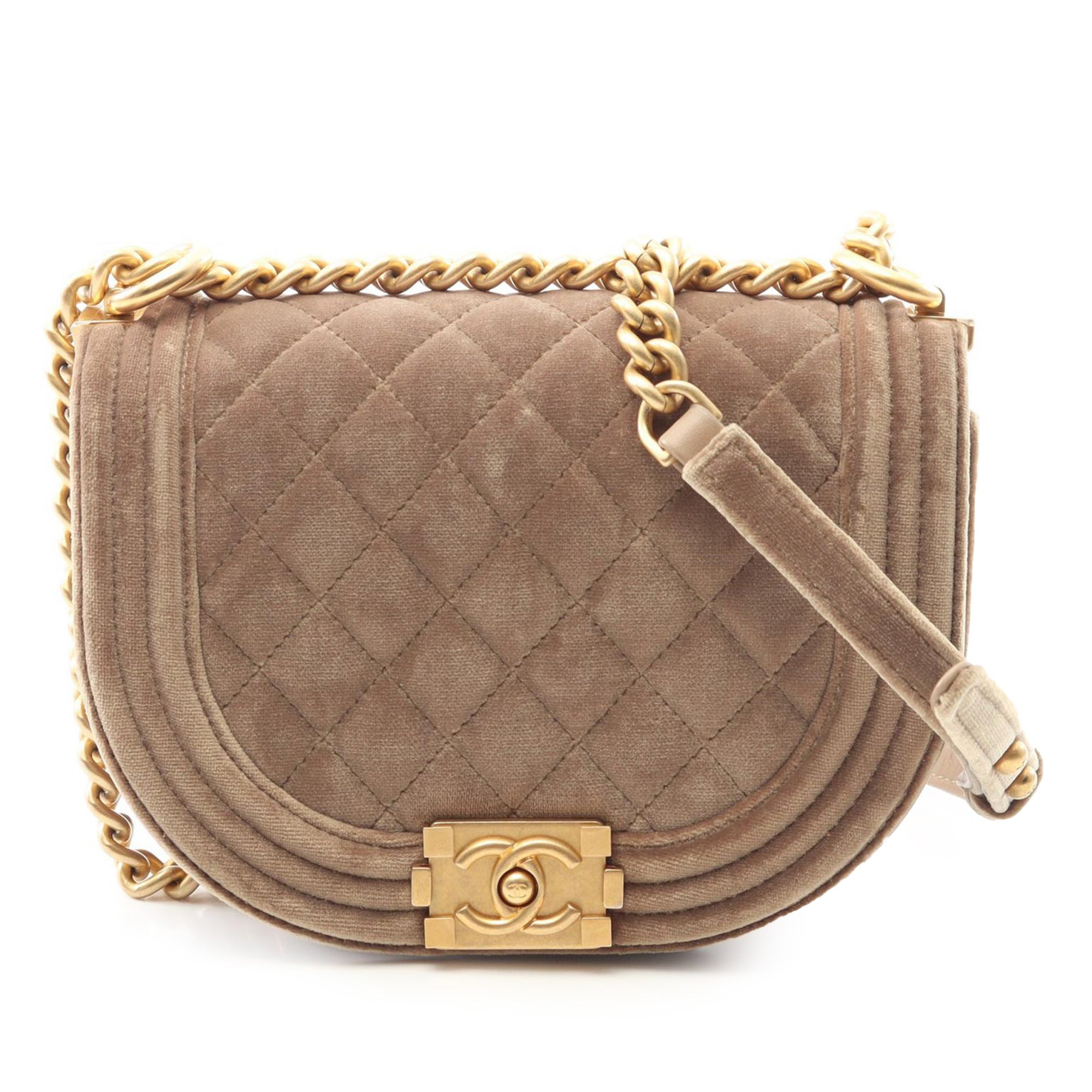 Chanel Small Quilted Velvet Boy Messenger Bag - image 1