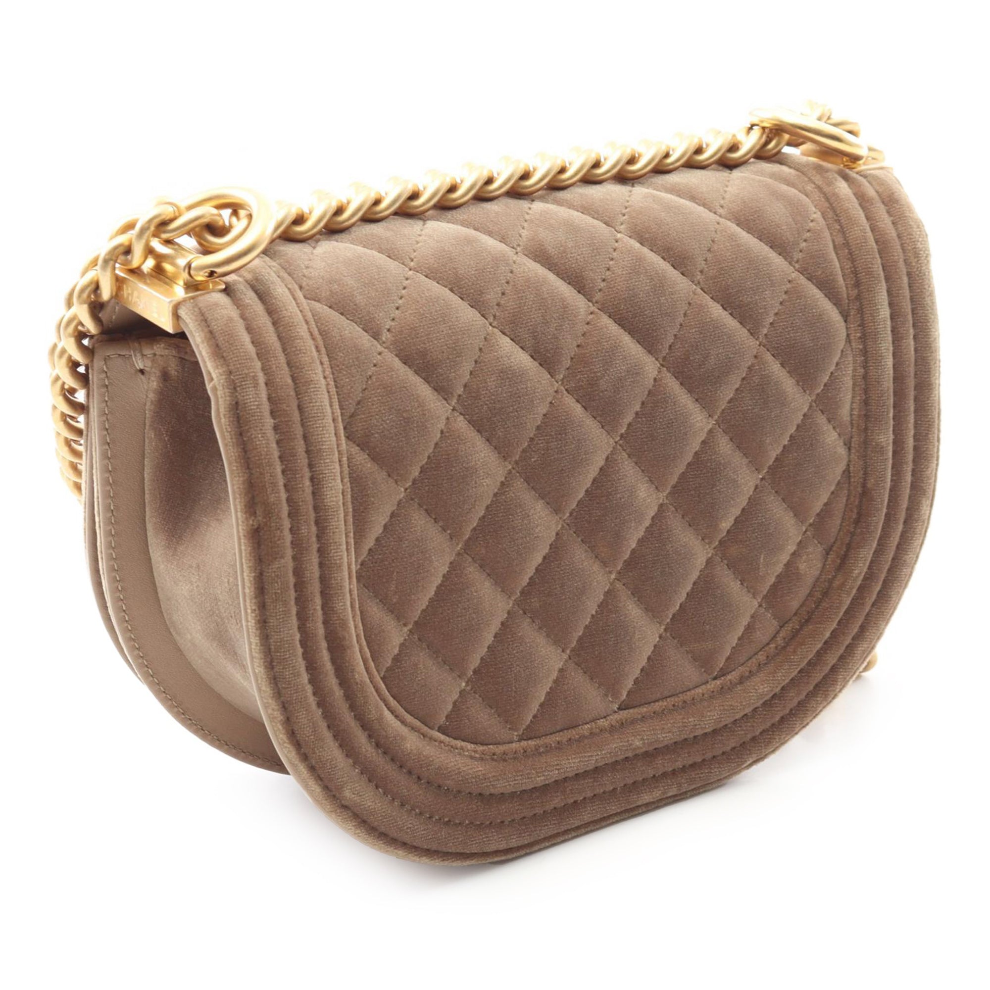 Chanel Small Quilted Velvet Boy Messenger Bag - image 2