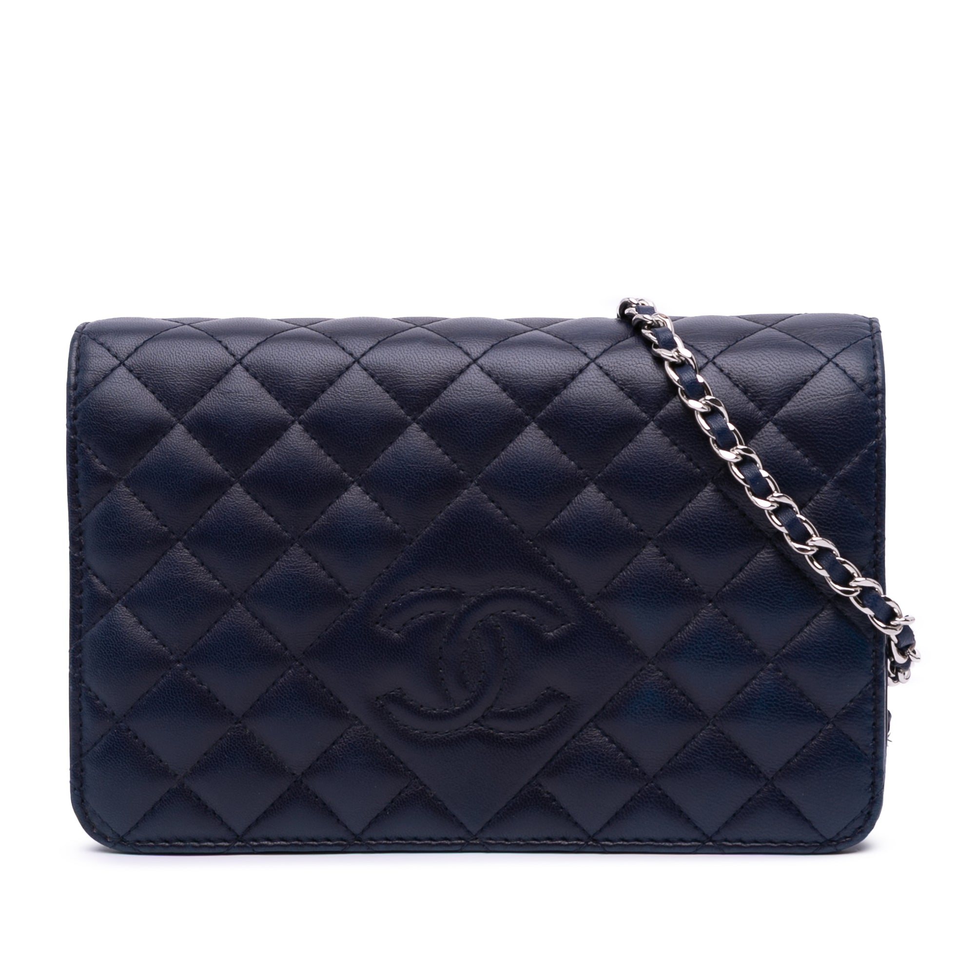 Chanel Stitched CC Quilted Lambskin Wallet on Chain - image 1