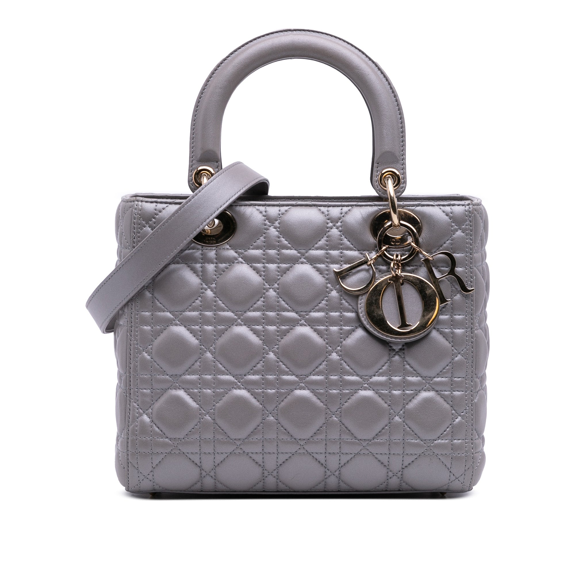 Dior Medium Pearlescent Lambskin Cannage Lady Dior - image 1