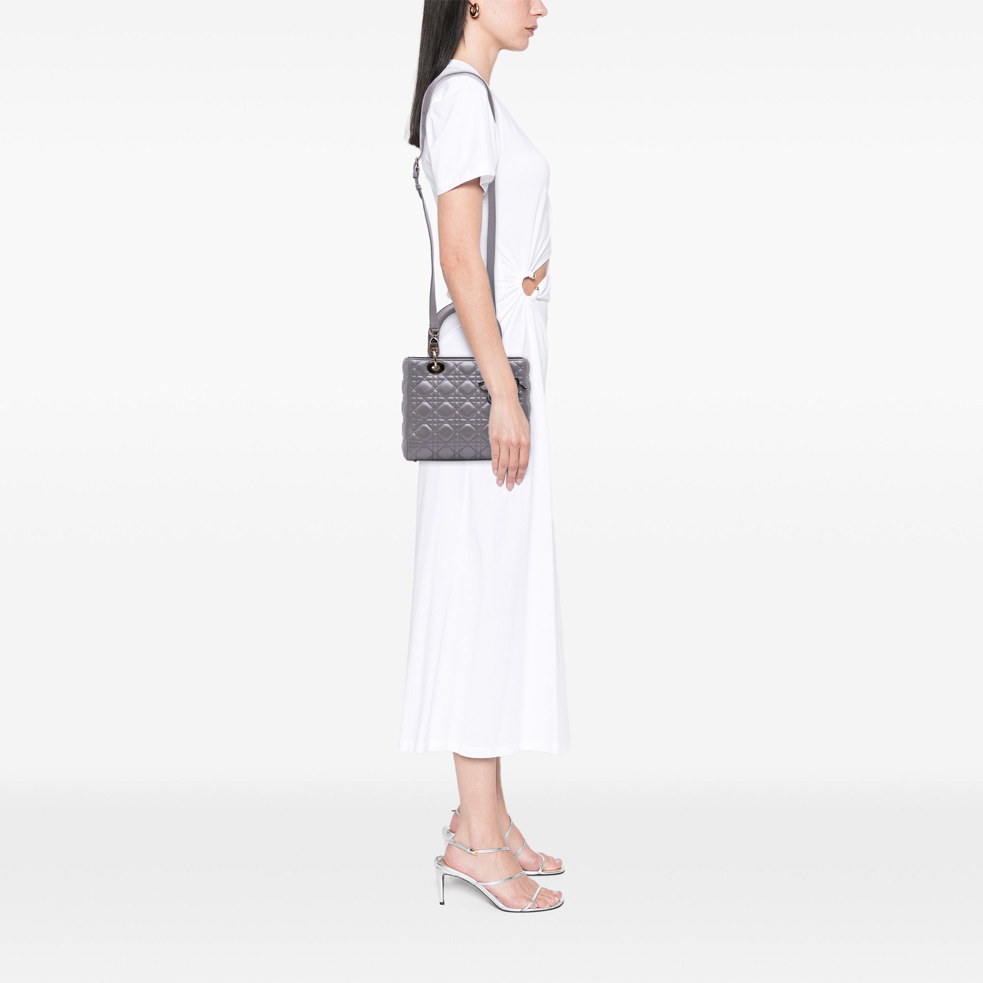 Dior Medium Pearlescent Lambskin Cannage Lady Dior - image 12