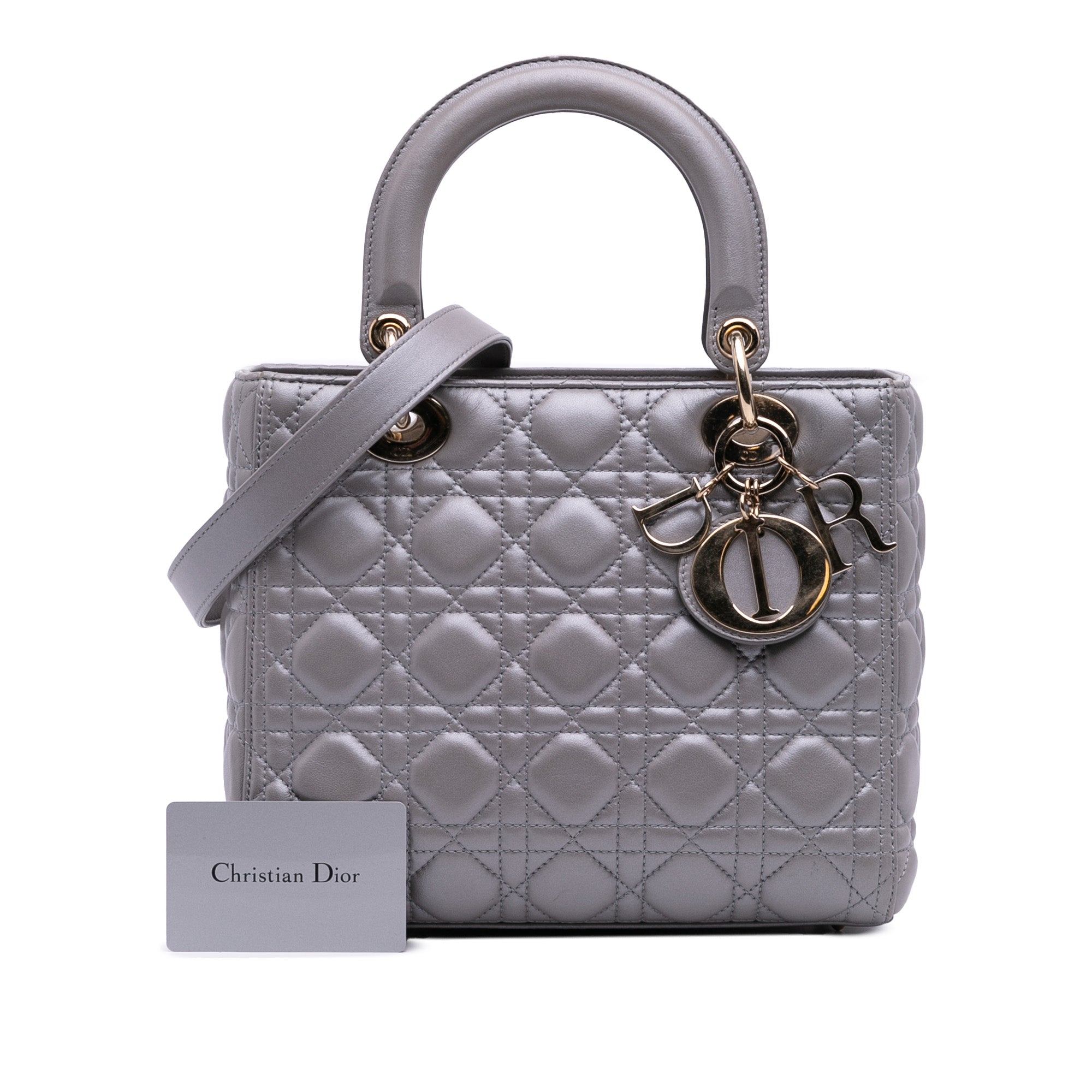 Dior Medium Pearlescent Lambskin Cannage Lady Dior - image 13