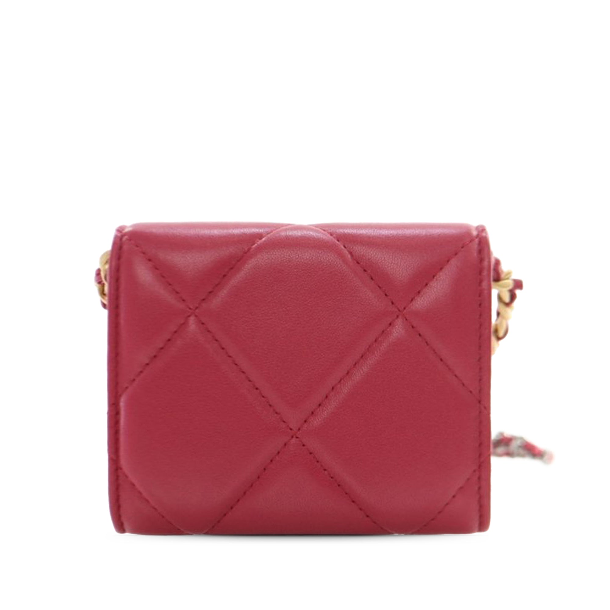 Chanel Quilted Lambskin Chanel 19 Card Holder On Chain - image 2