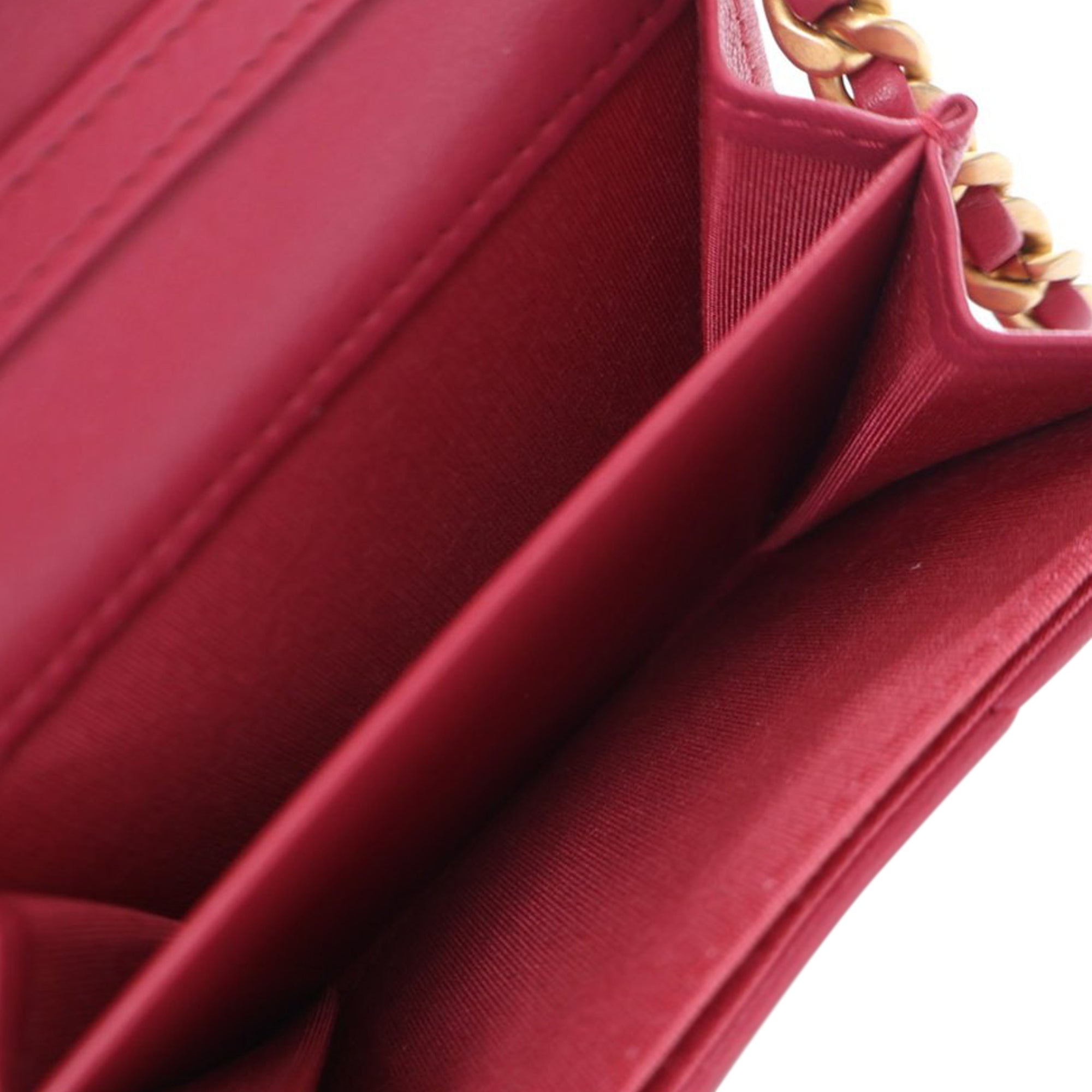 Chanel Quilted Lambskin Chanel 19 Card Holder On Chain - image 4
