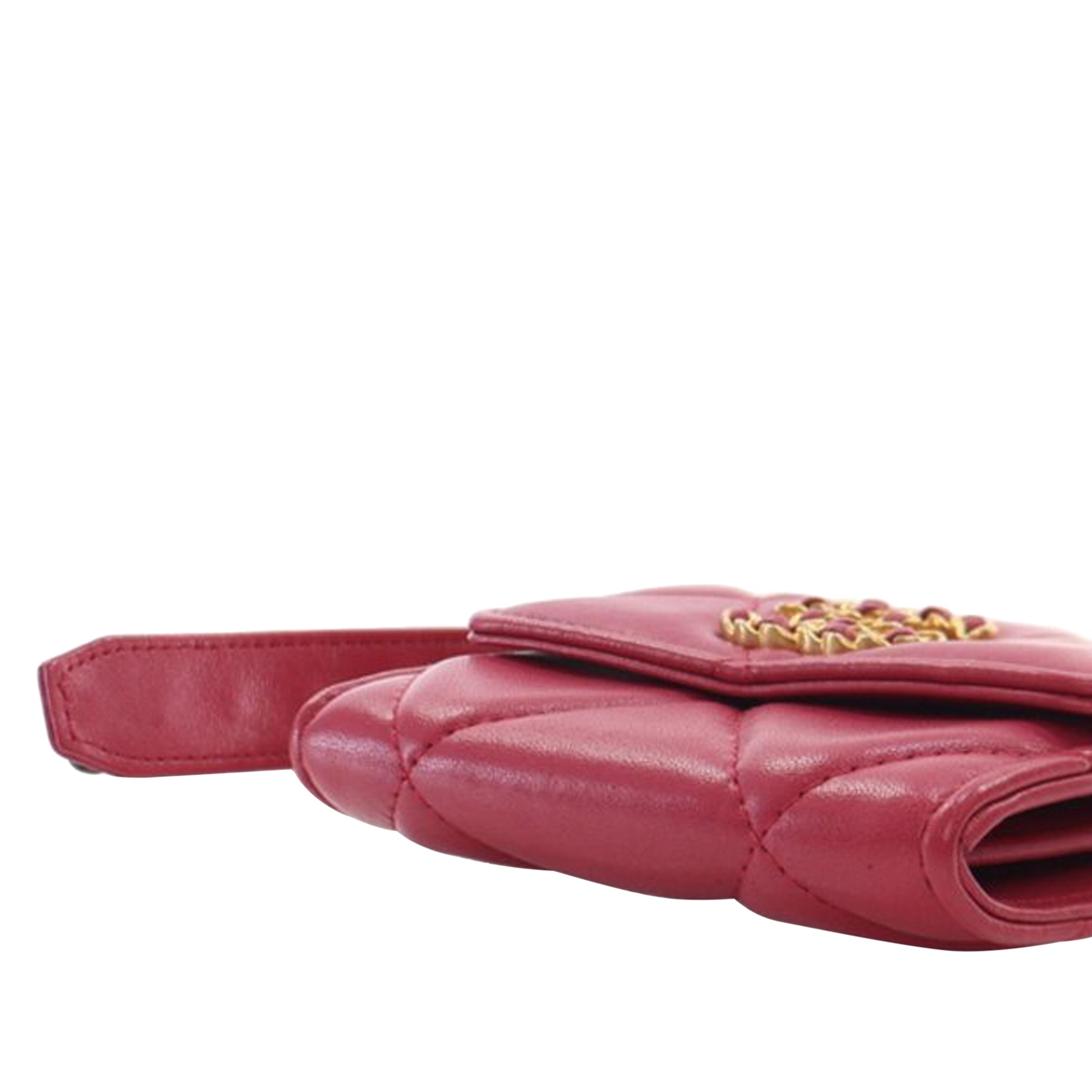 Chanel Quilted Lambskin Chanel 19 Card Holder On Chain - image 9