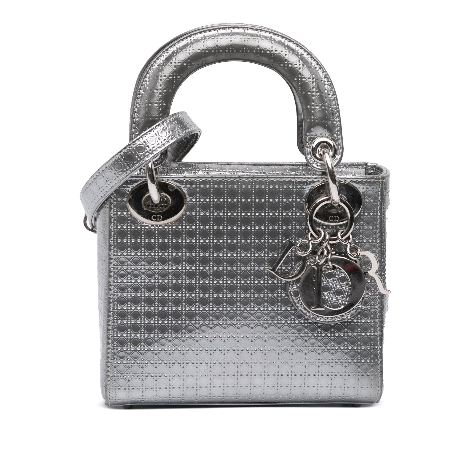 Dior Mini Metallic Patent Microcannage Lady Dior - image 1