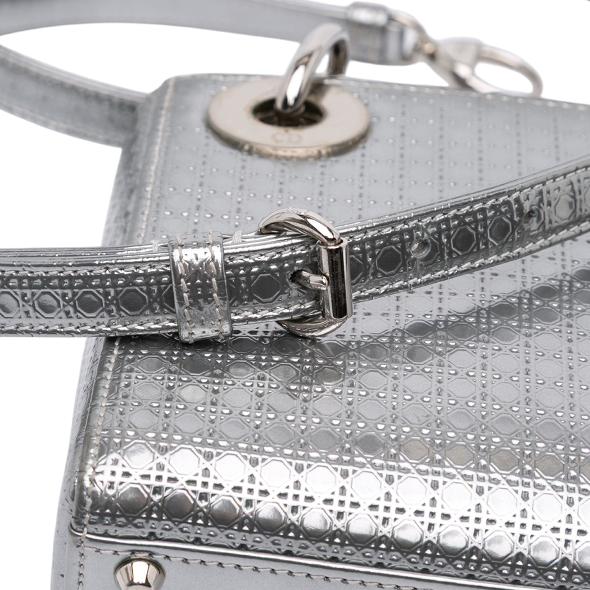 Dior Mini Metallic Patent Microcannage Lady Dior - image 10