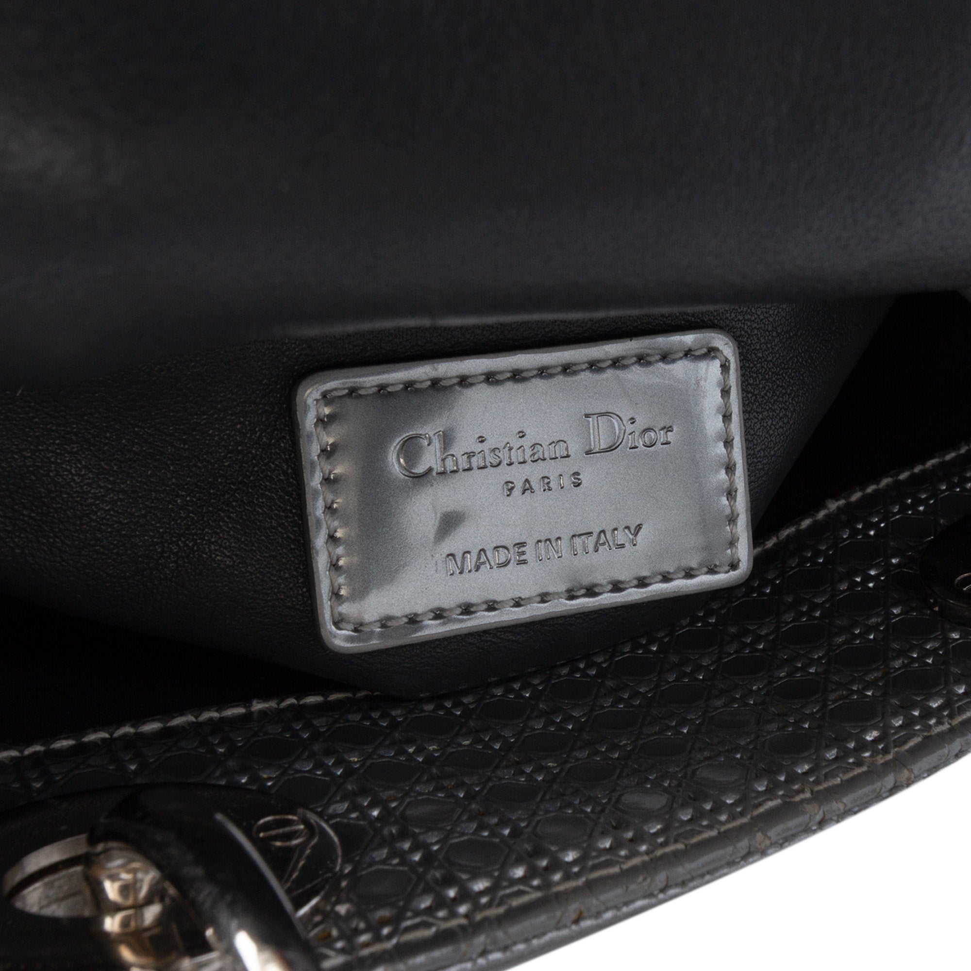 Dior Mini Metallic Patent Microcannage Lady Dior - image 5