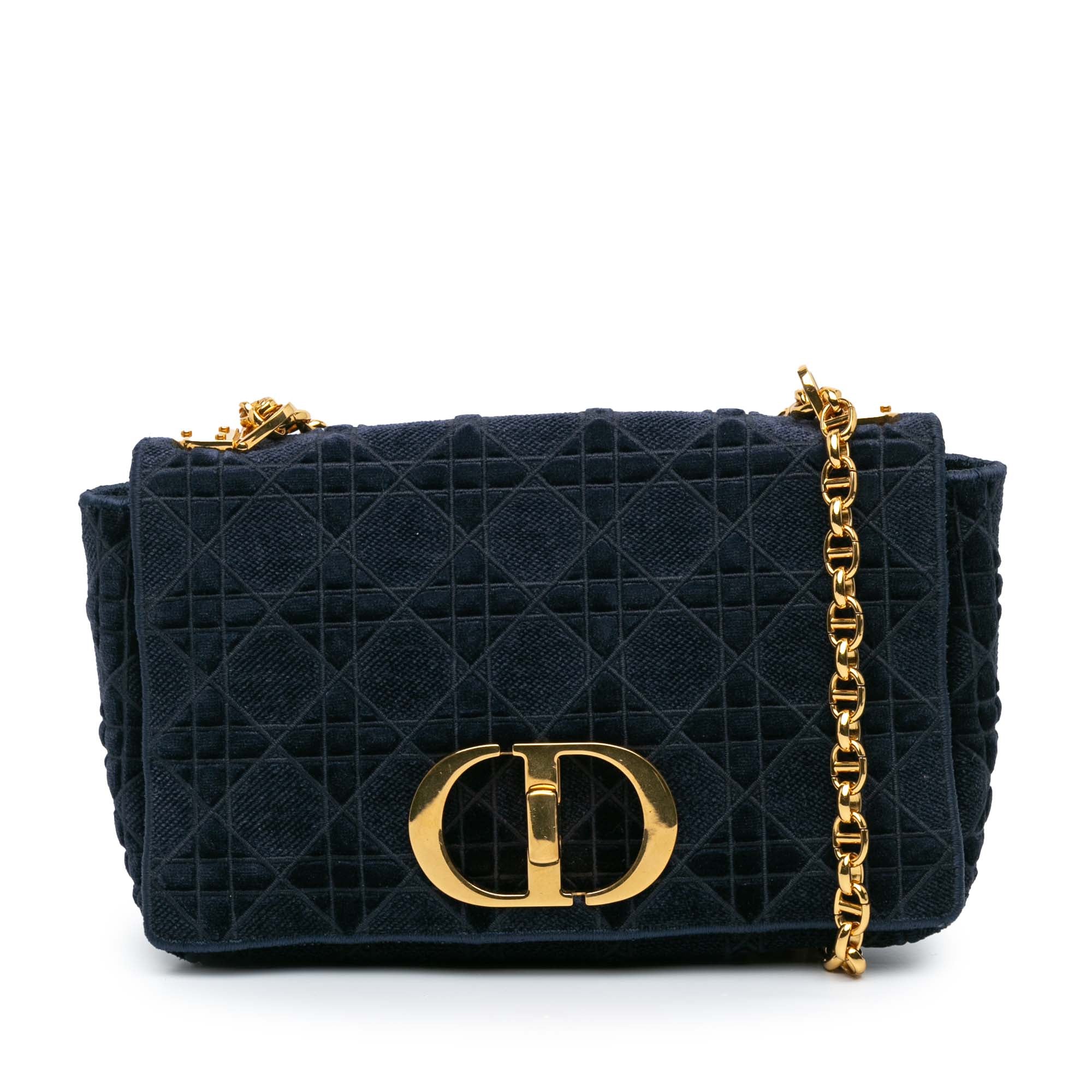 Dior Medium Velvet Cannage Caro Bag - image 1