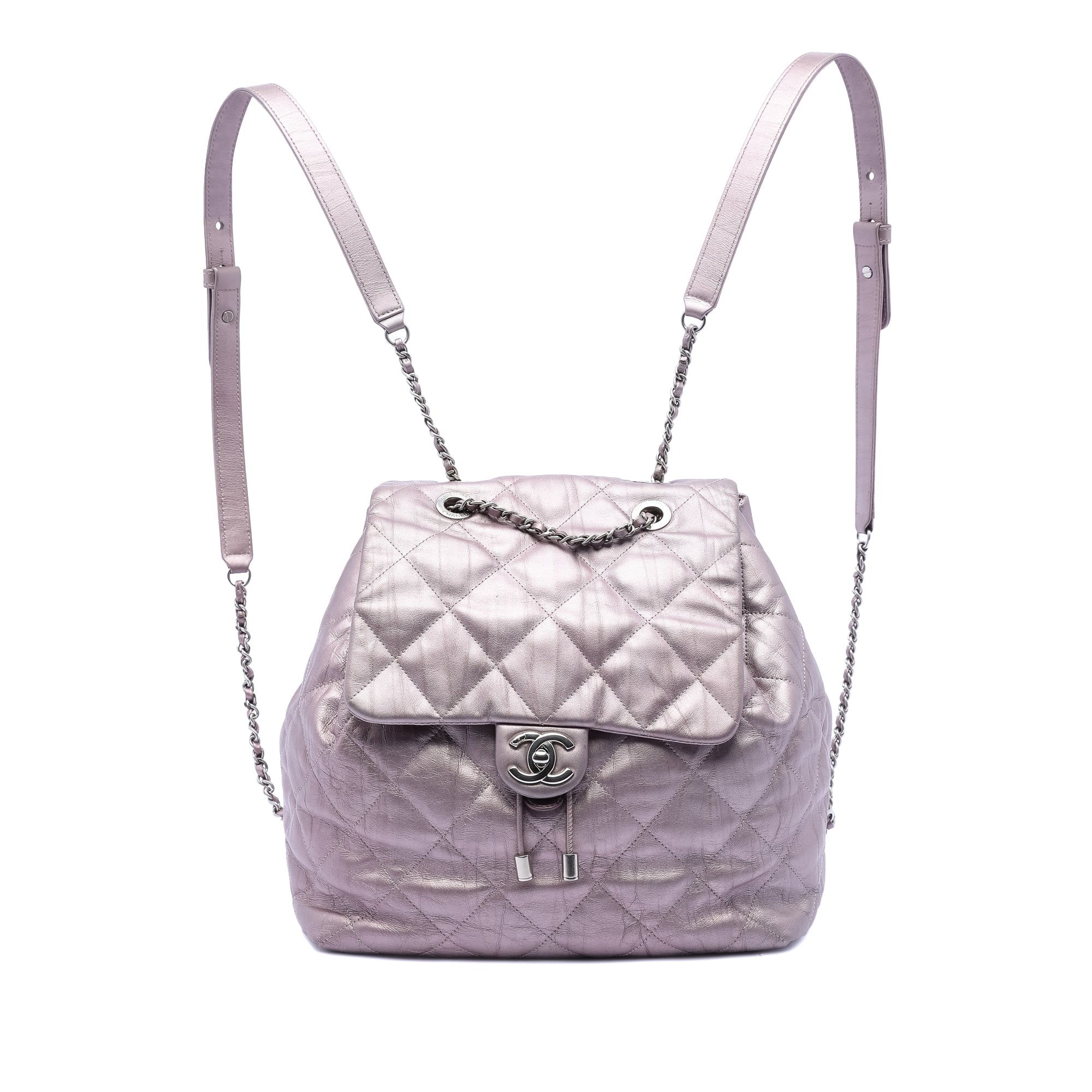 Chanel Quilted Iridescent Calfskin Ground Control Flap Backpack - image 1