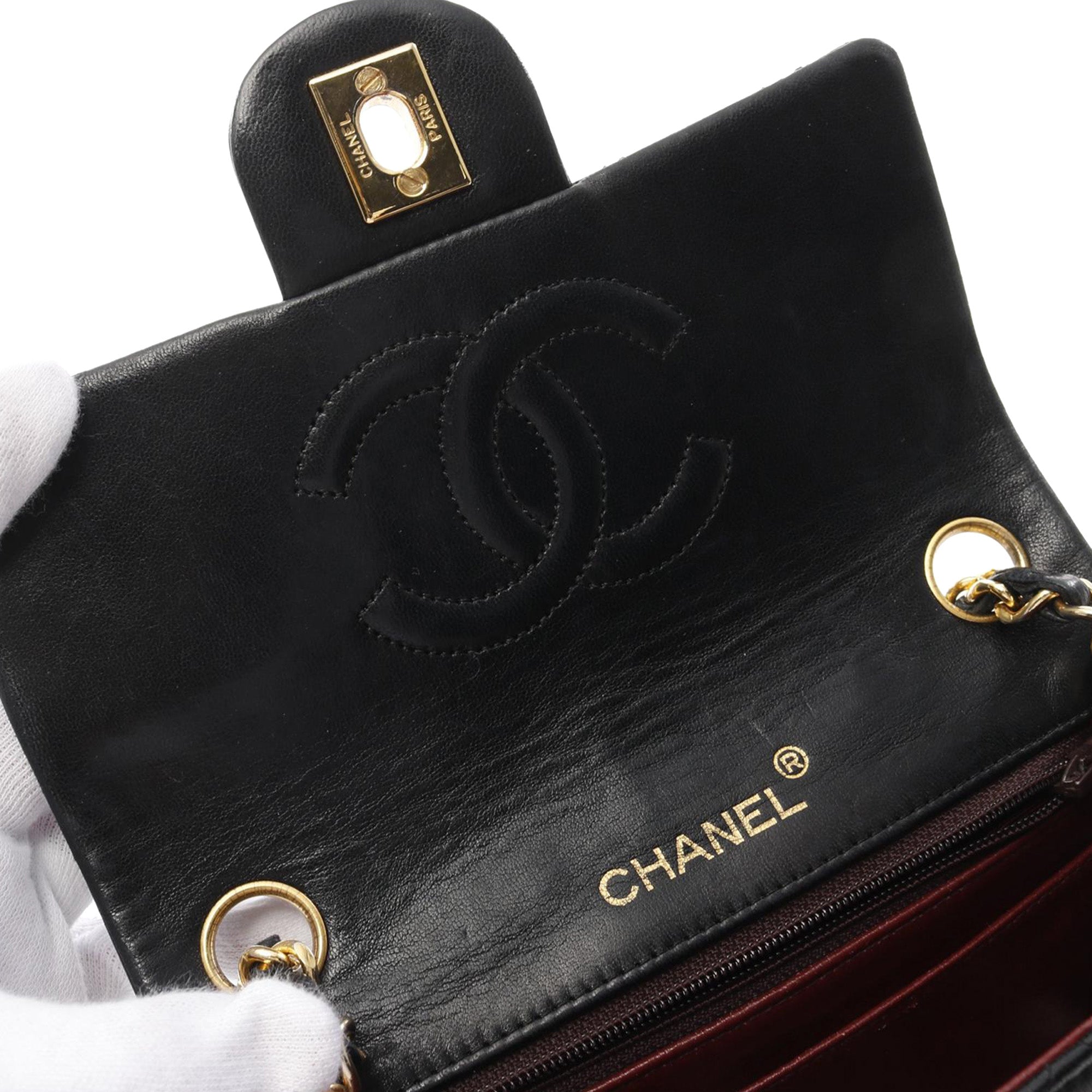 Chanel Mini Square Classic Lambskin Single Flap - image 6