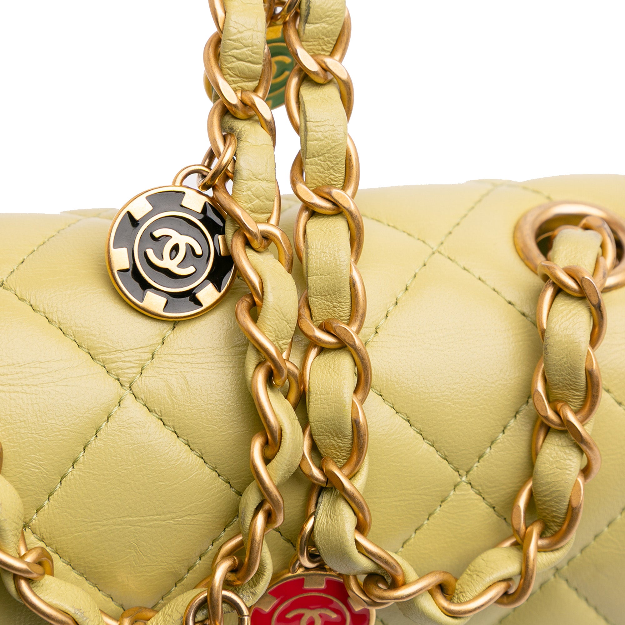 Chanel Mini Square Lambskin Casino Royale Charms Single Flap - image 11
