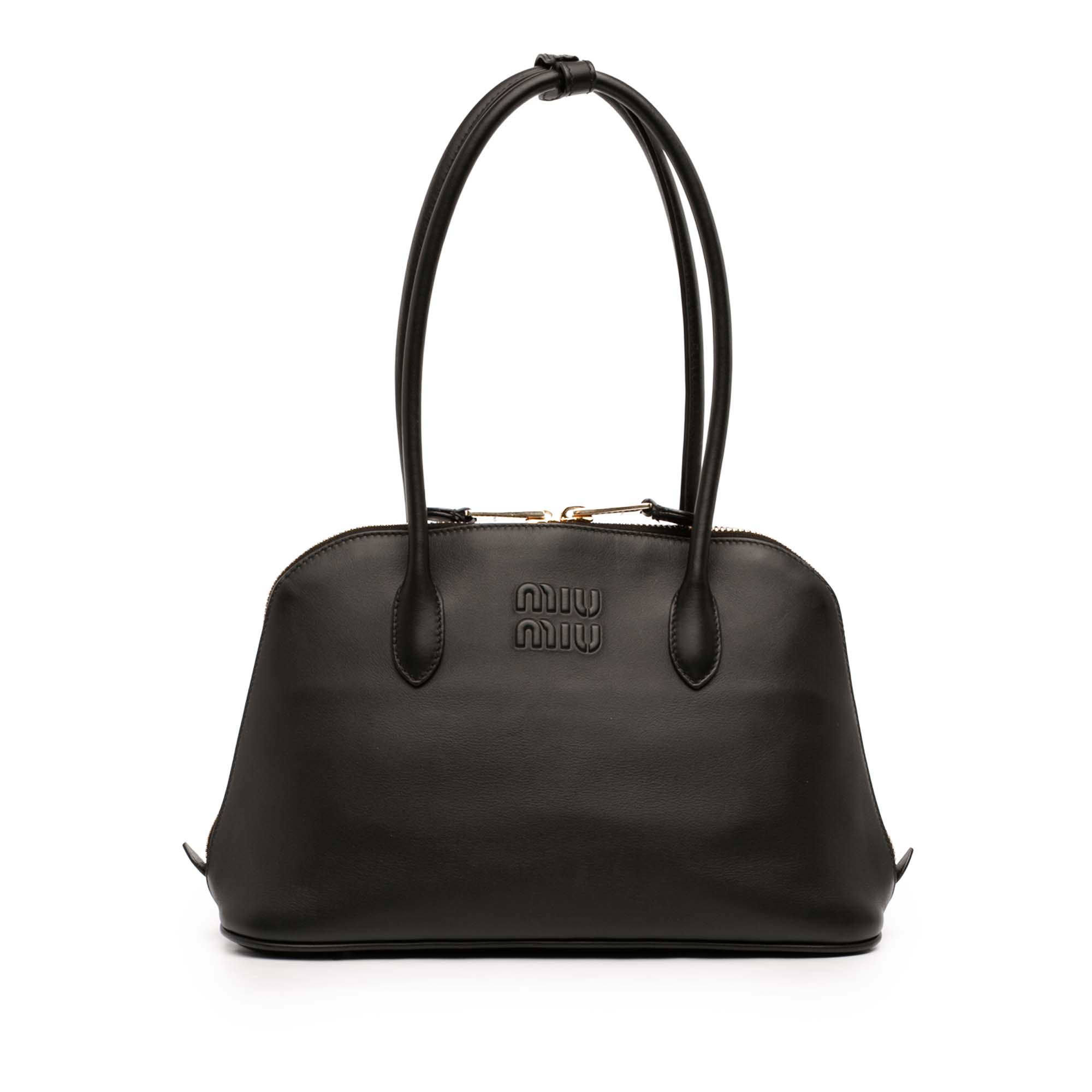 Miu Miu Softy Calfskin Embossed Logo Shoulder Bag - image 1