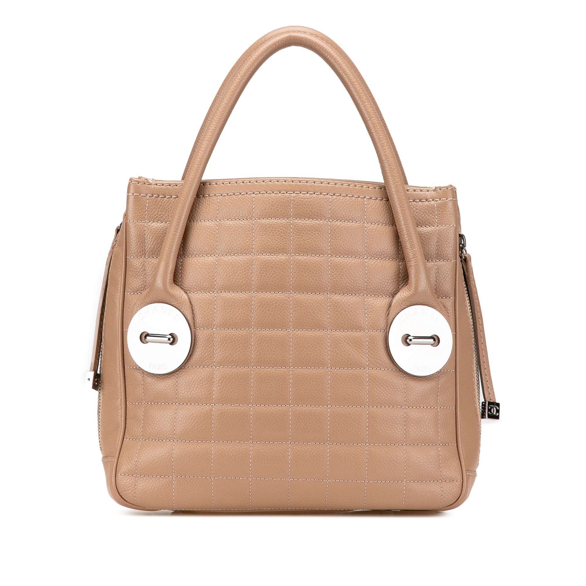 Chanel Choco Bar Caviar Button Handbag - image 1