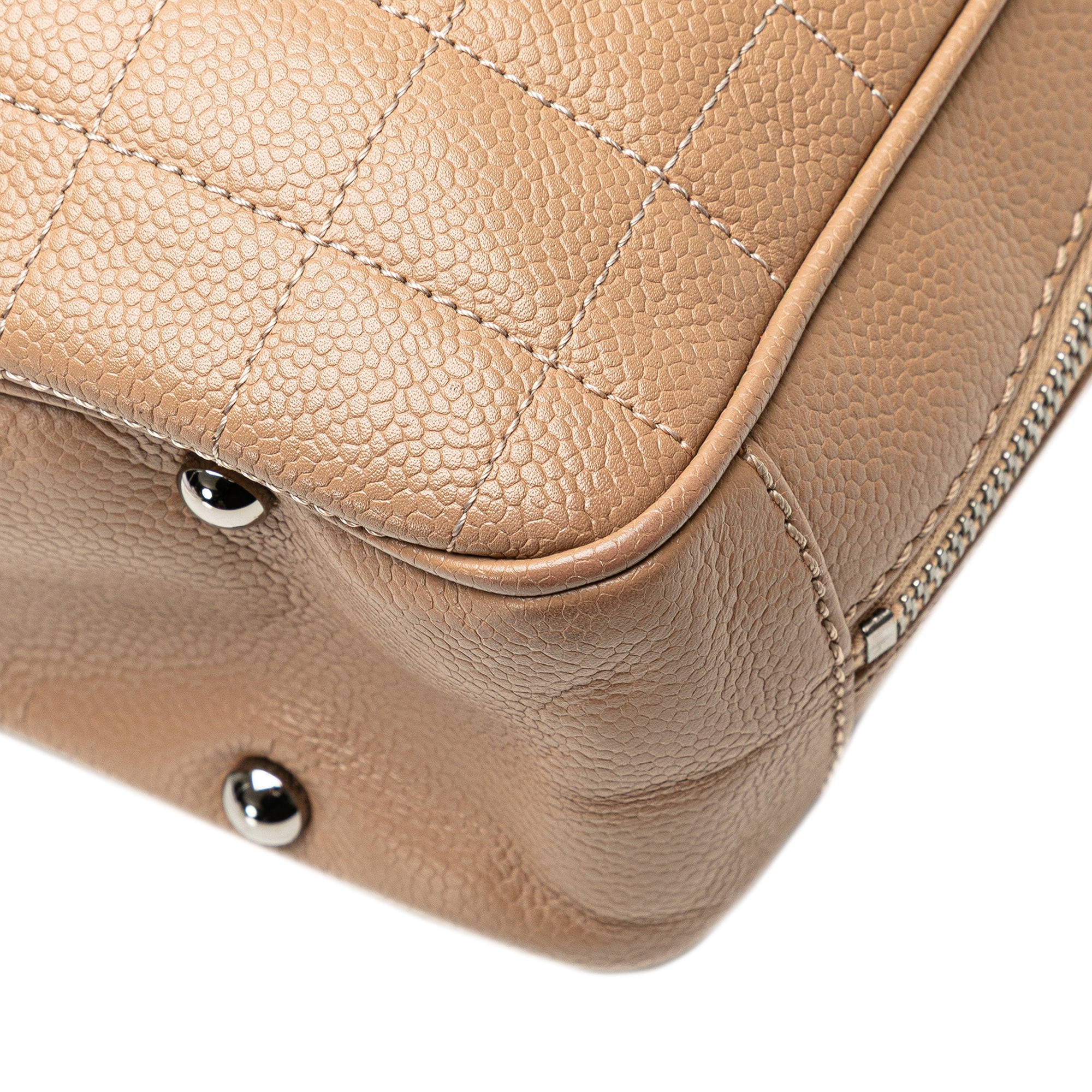 Chanel Choco Bar Caviar Button Handbag - image 10