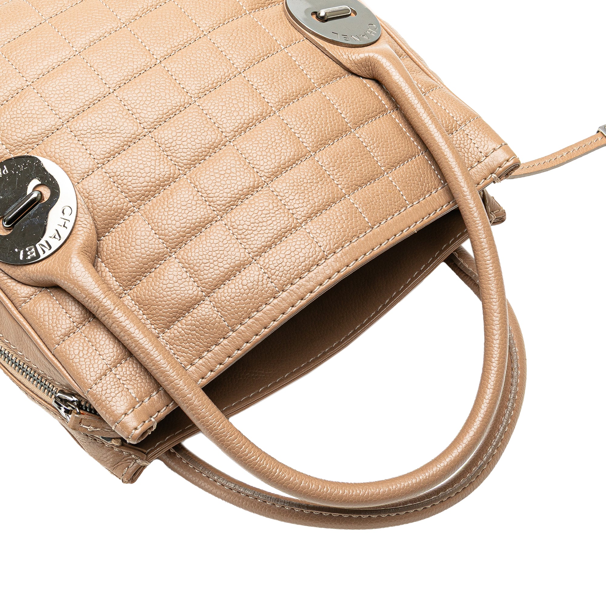 Chanel Choco Bar Caviar Button Handbag - image 11