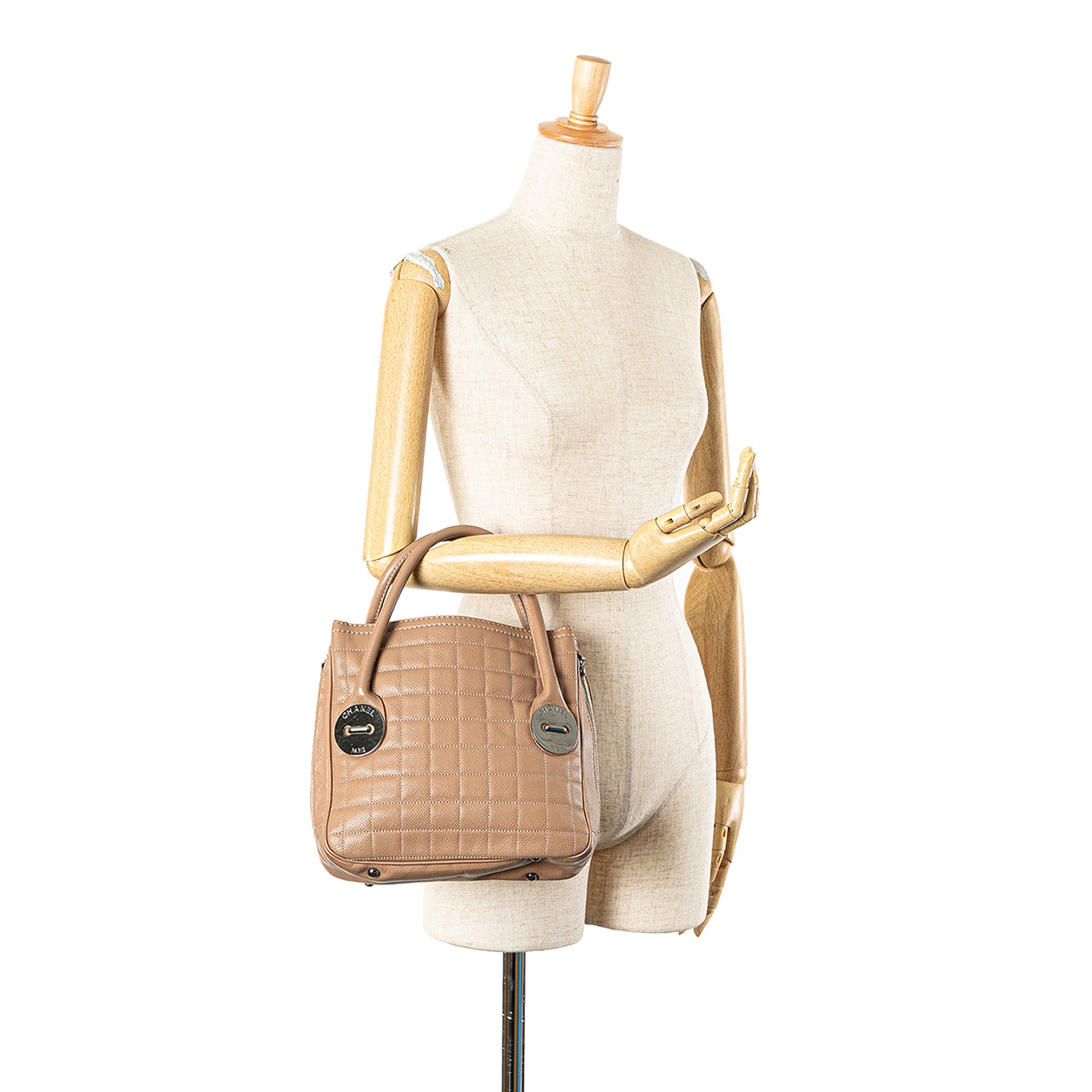 Chanel Choco Bar Caviar Button Handbag - image 13