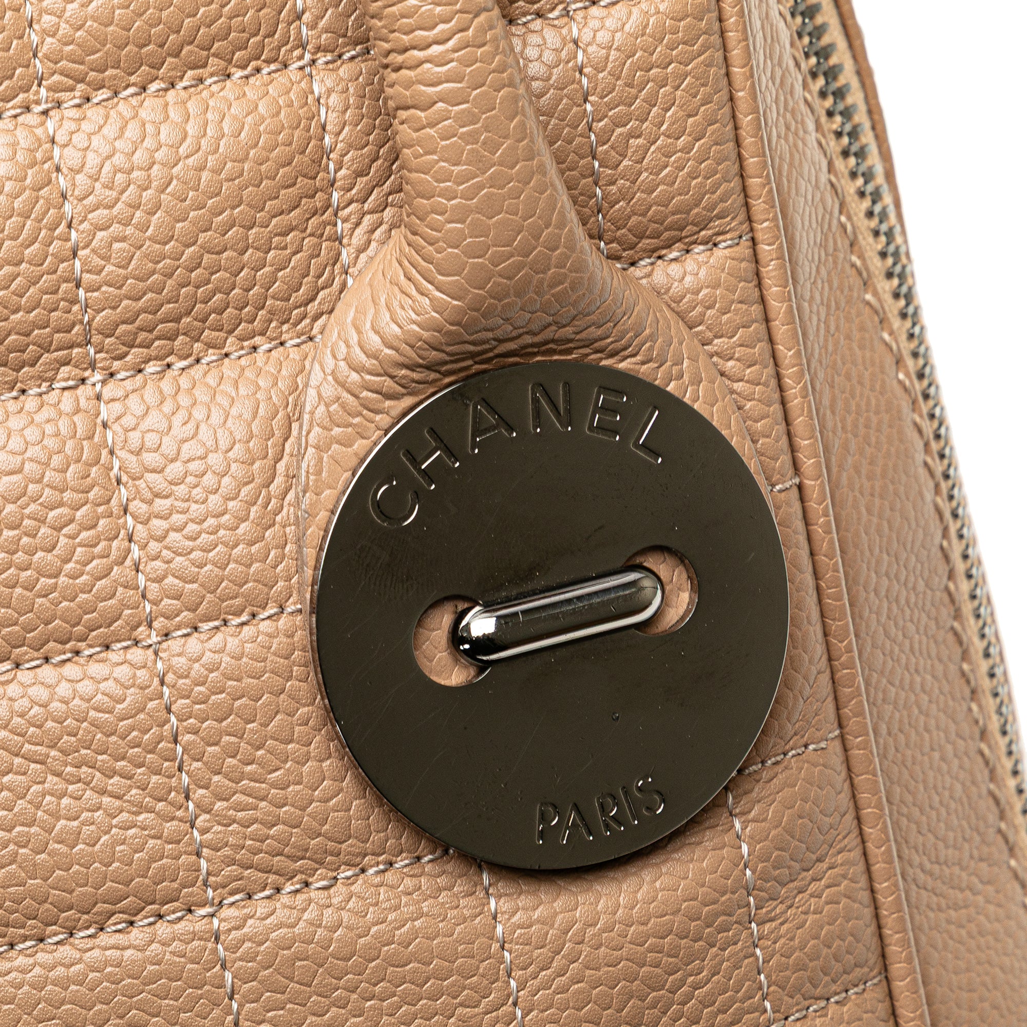 Chanel Choco Bar Caviar Button Handbag - image 8
