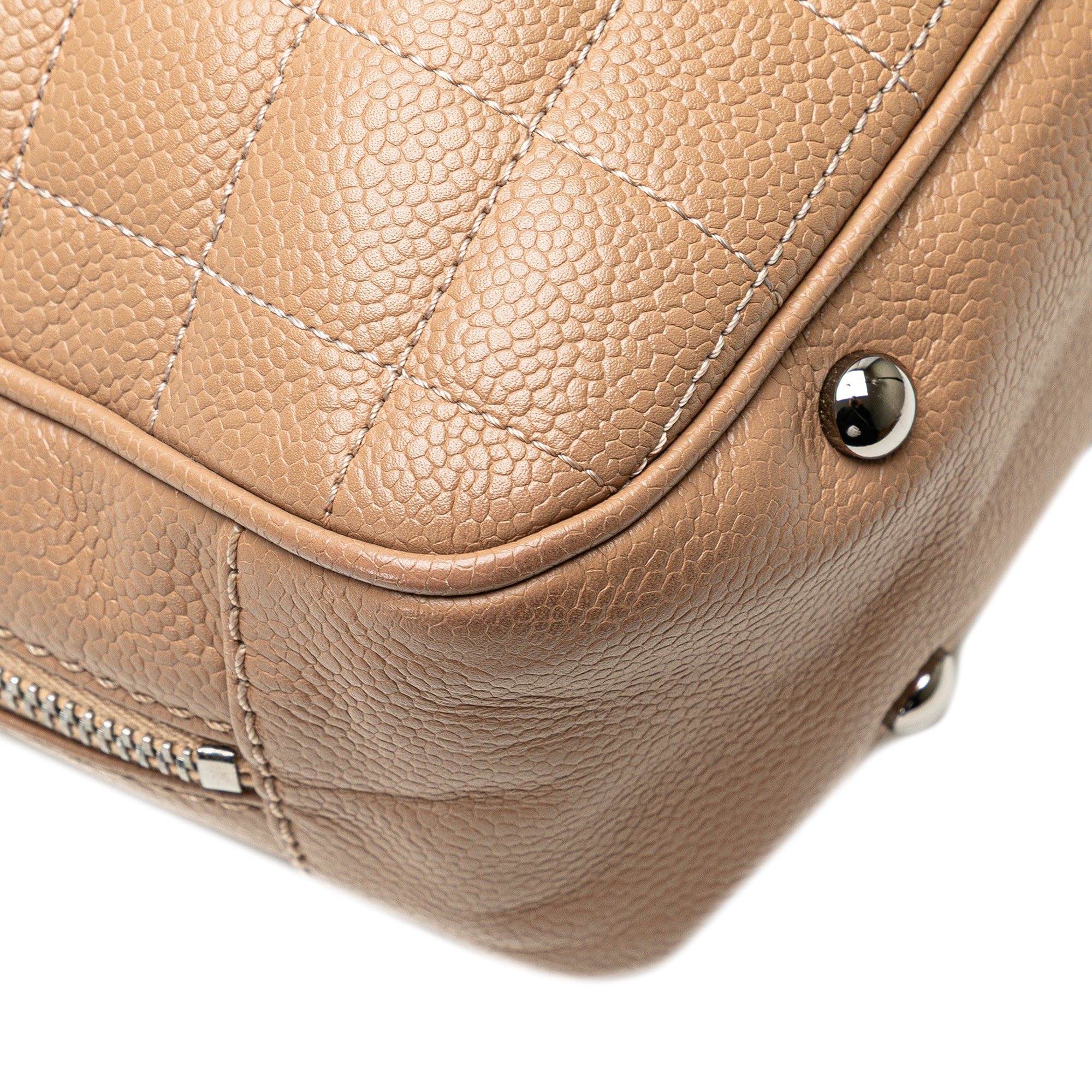 Chanel Choco Bar Caviar Button Handbag - image 9