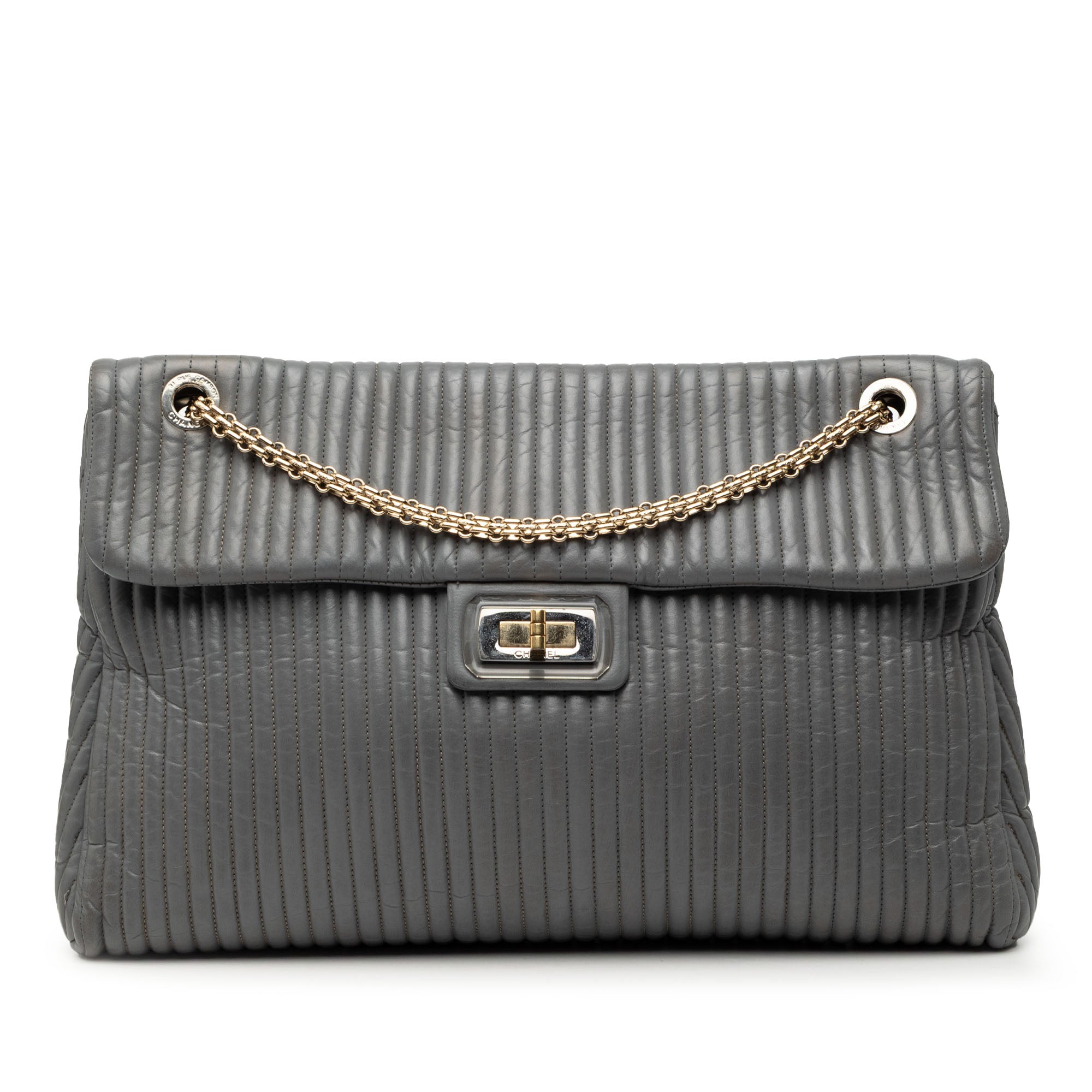Chanel Maxi Vertical Quilted Iridescent Calfskin Mademoiselle Lock Bijoux Flap - image 1