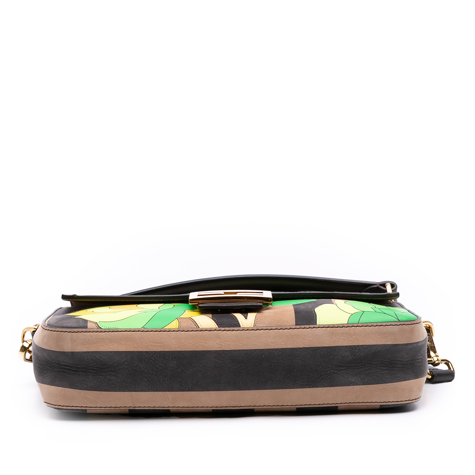 Fendi Pequin Nubuck Floral Baguette Satchel - image 3