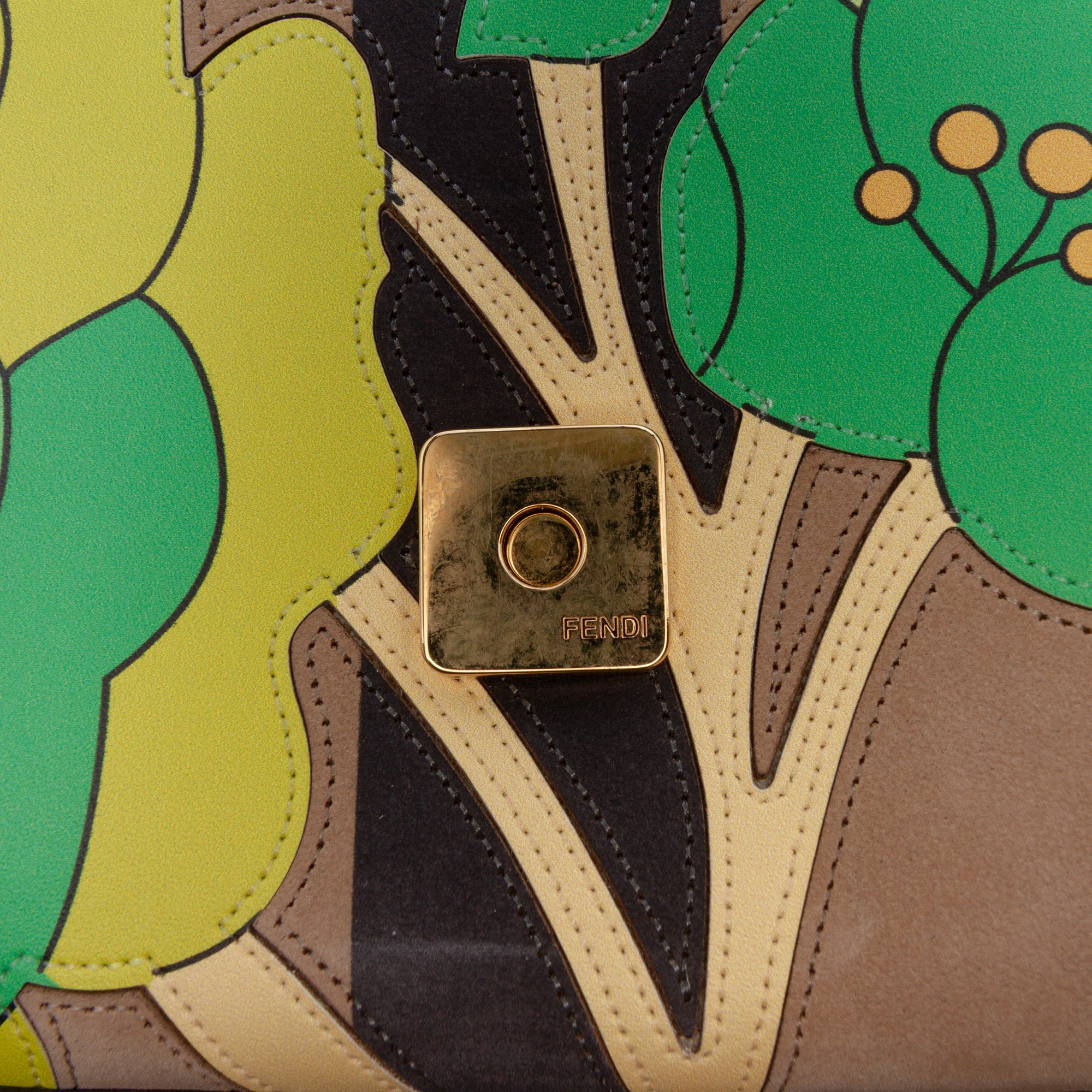 Fendi Pequin Nubuck Floral Baguette Satchel - image 7